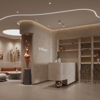  侘寂美容SPA店su模型 