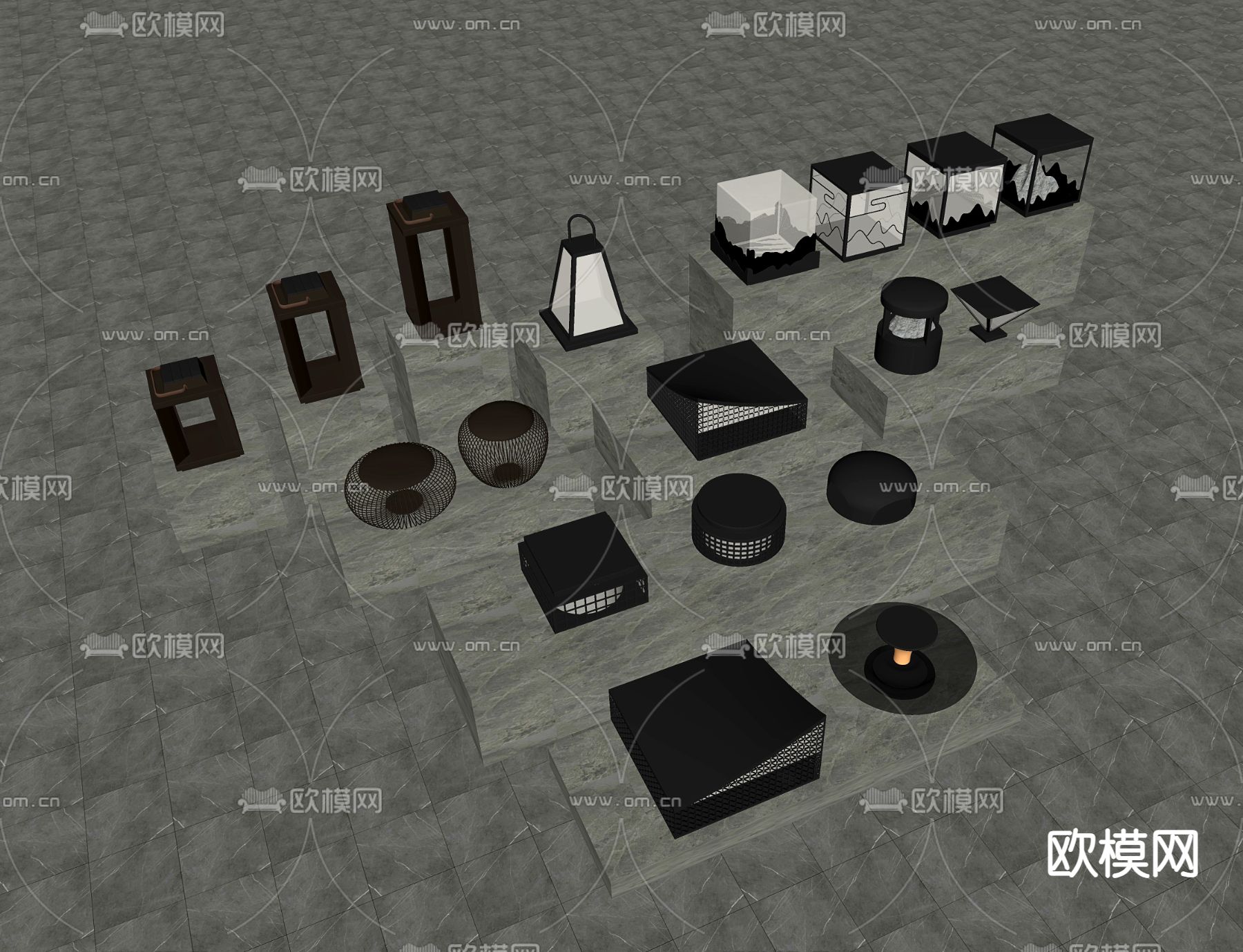 户外灯 景观灯 草坪灯su模型下载（渲染图2）