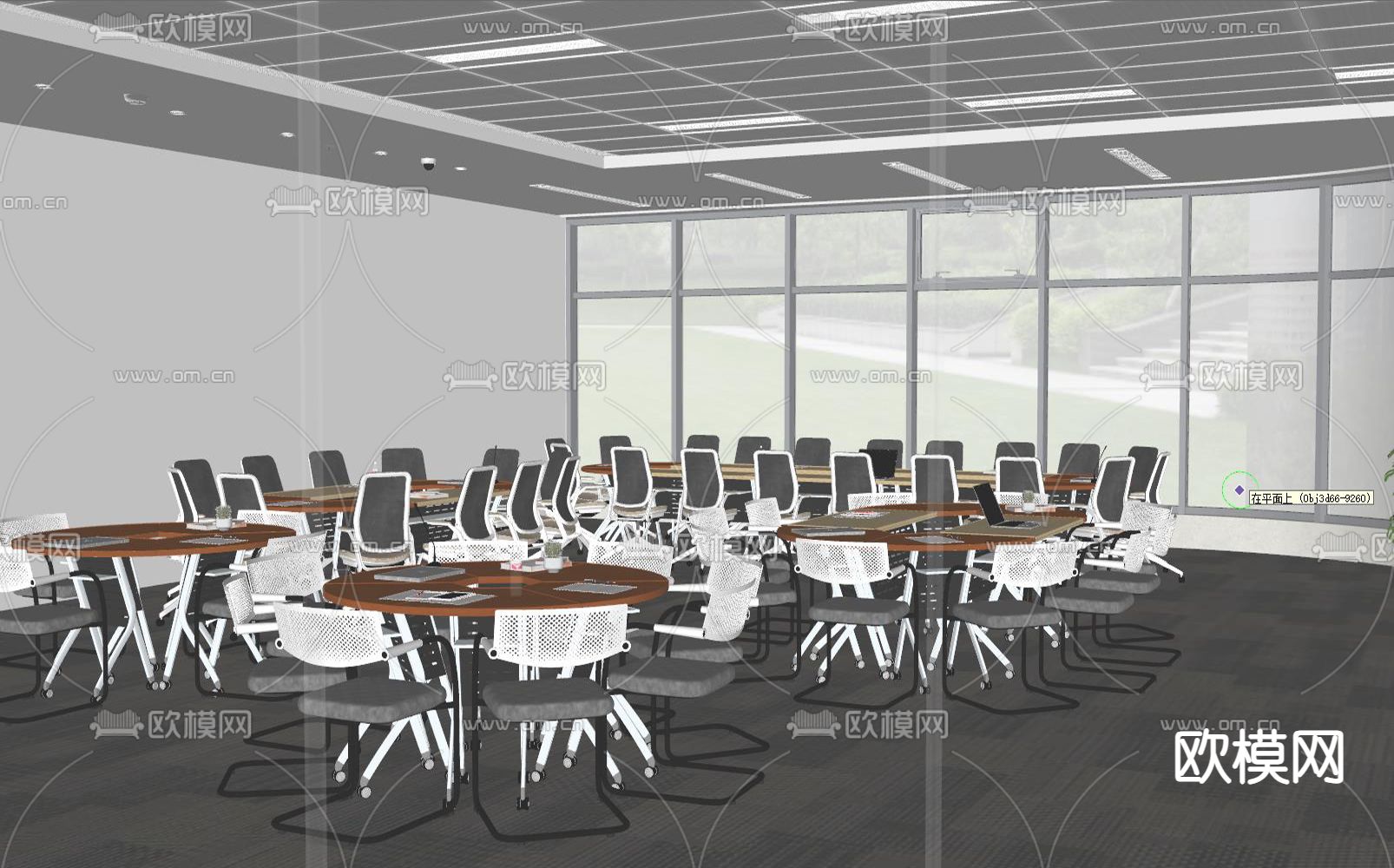 培训桌椅 会议桌椅su模型下载（渲染图2）