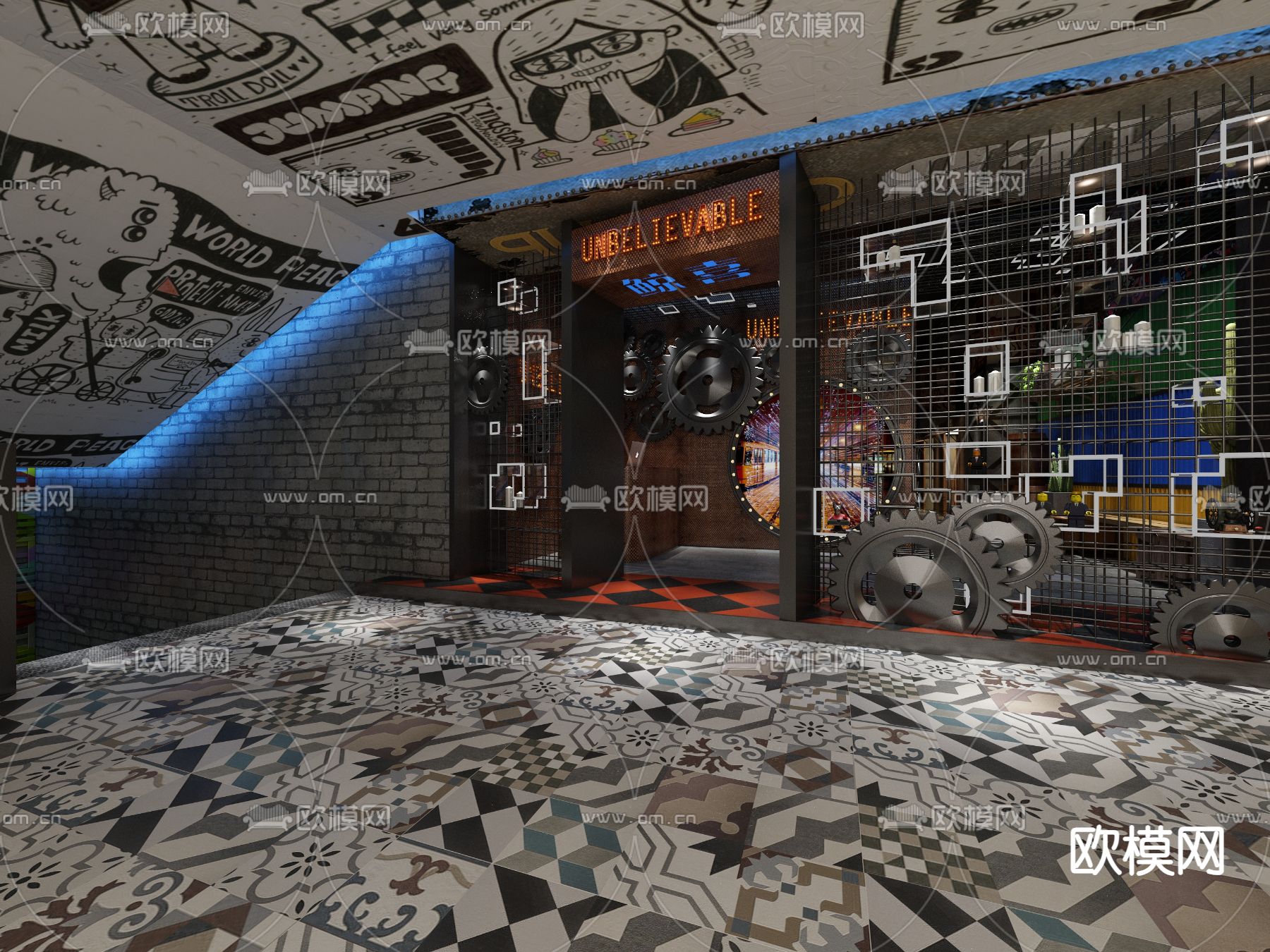 游乐场 电玩场3d模型下载