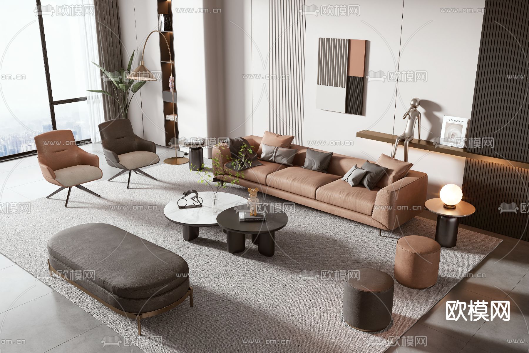 Minotti 组合沙发3d模型下载