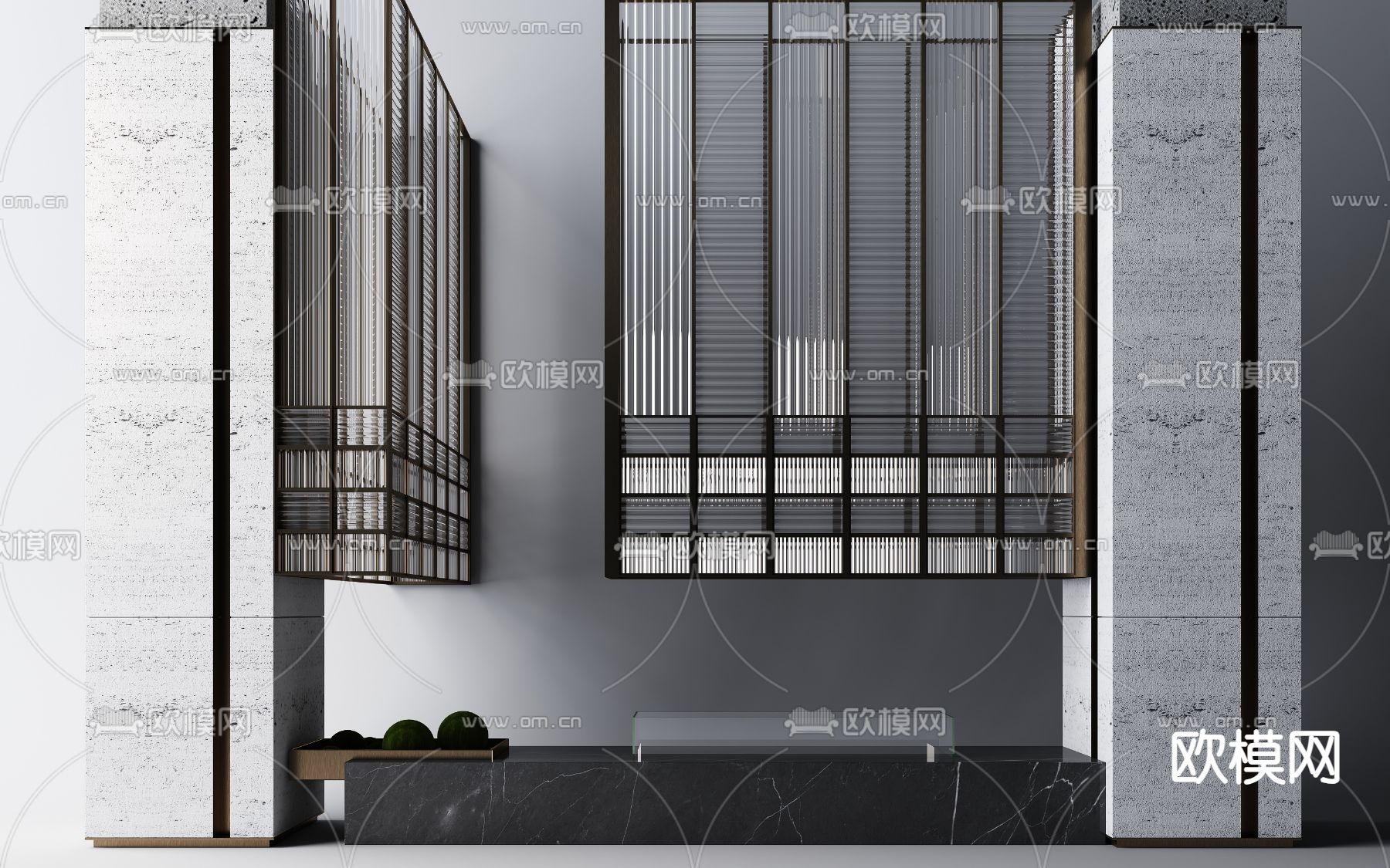 现代壁炉免费3d模型