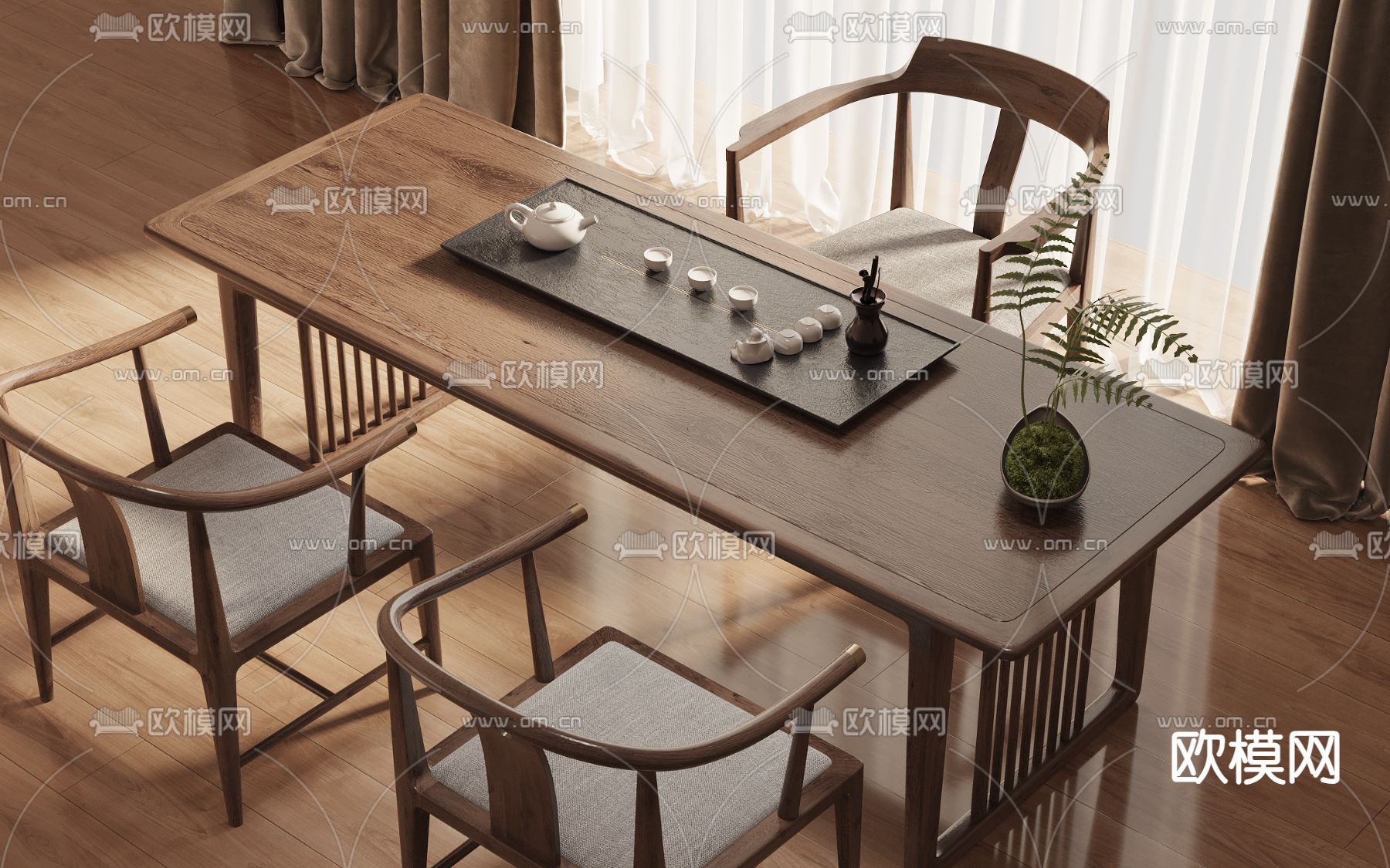 现代茶桌 茶台3d模型下载