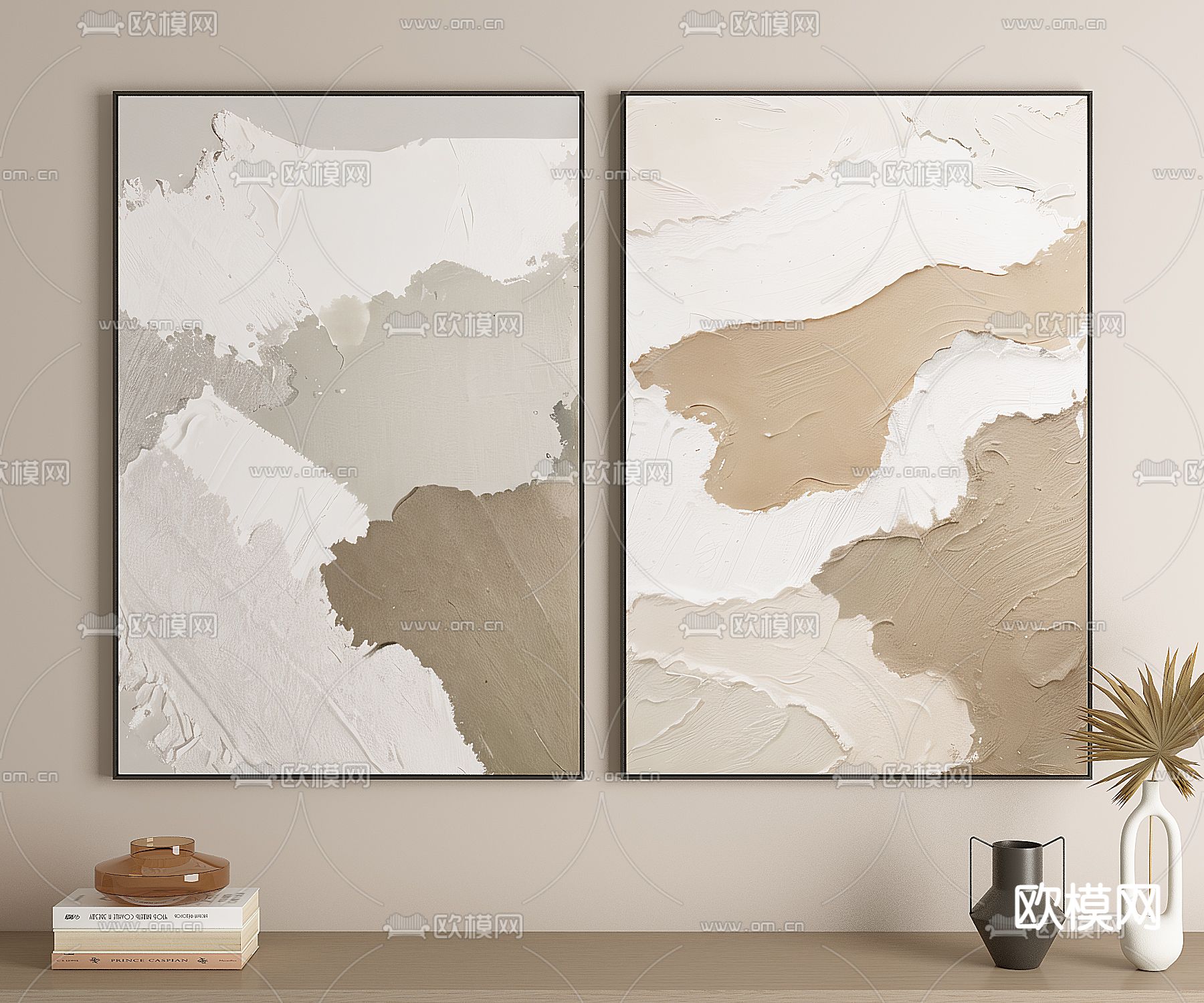 油画 装饰画 肌理画3d模型下载