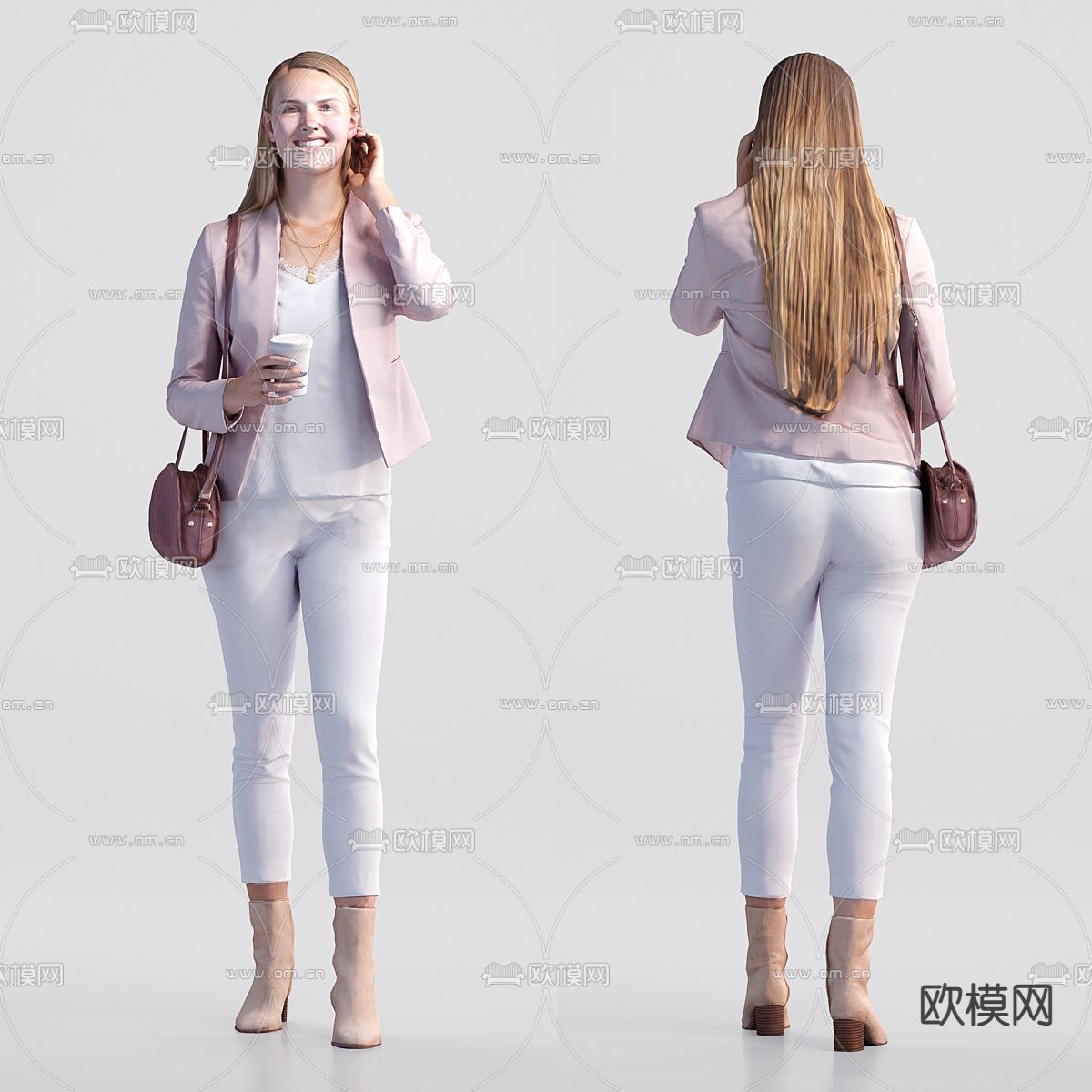 职业女性 人物3d模型下载