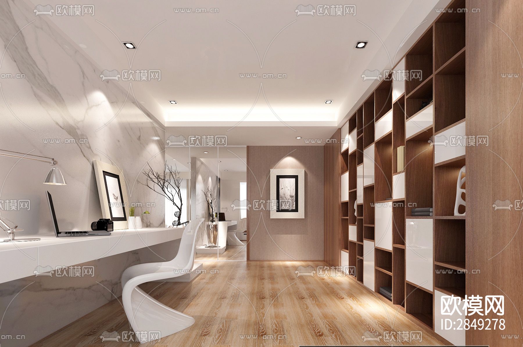 家装平层cad施工图下载（渲染图5）