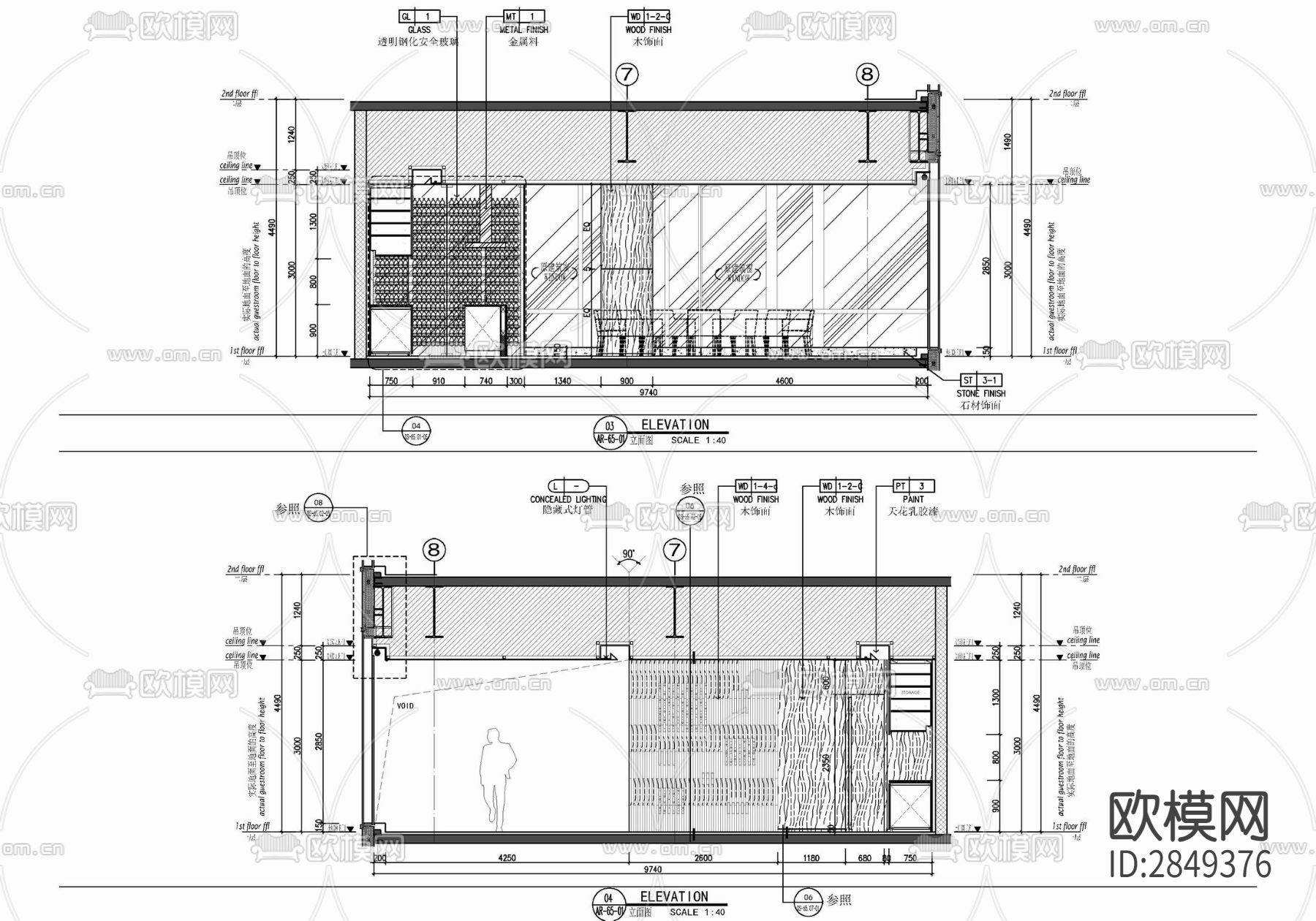 中餐厅cad平面图下载（渲染图9）