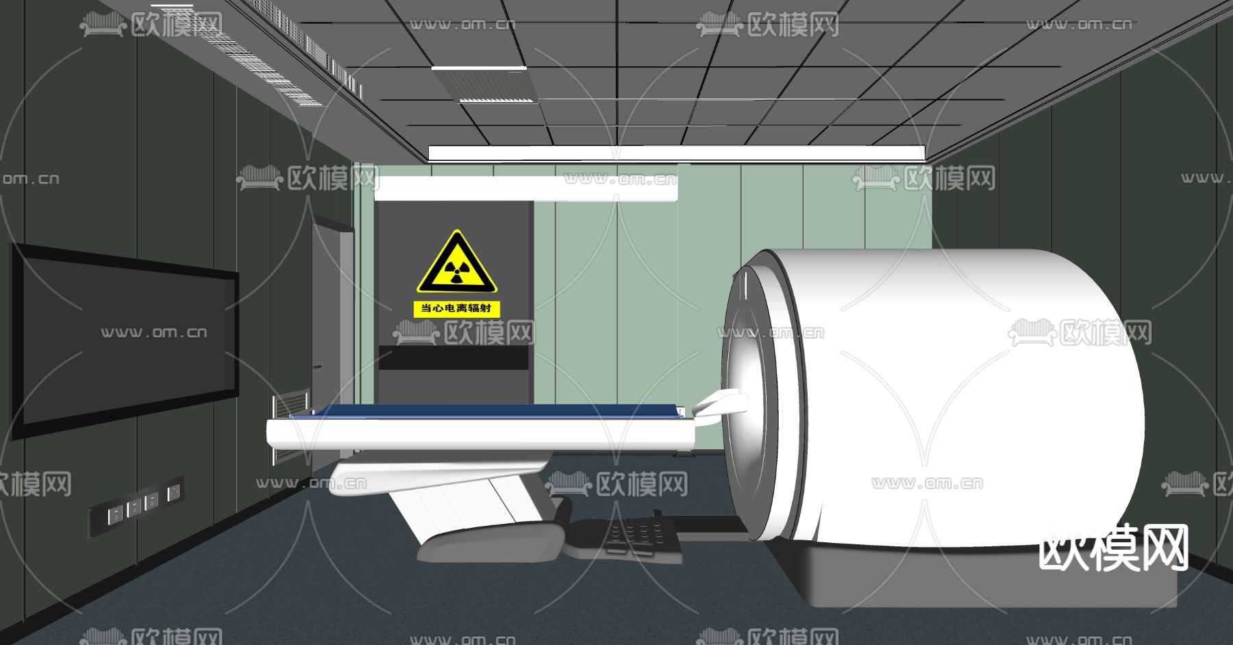 现代医院CT室su模型下载（渲染图2）