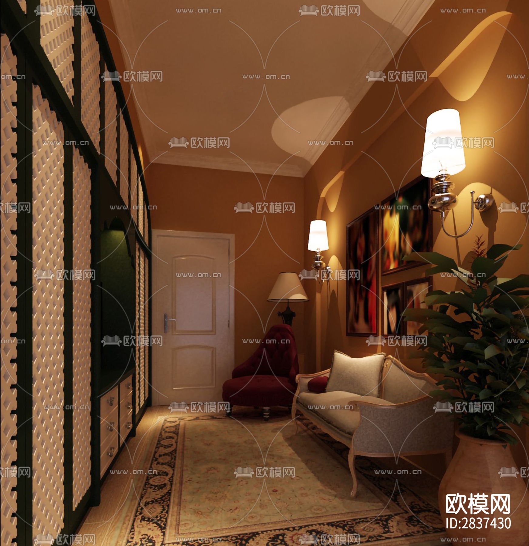 北国之春样板房cad施工图下载（渲染图5）