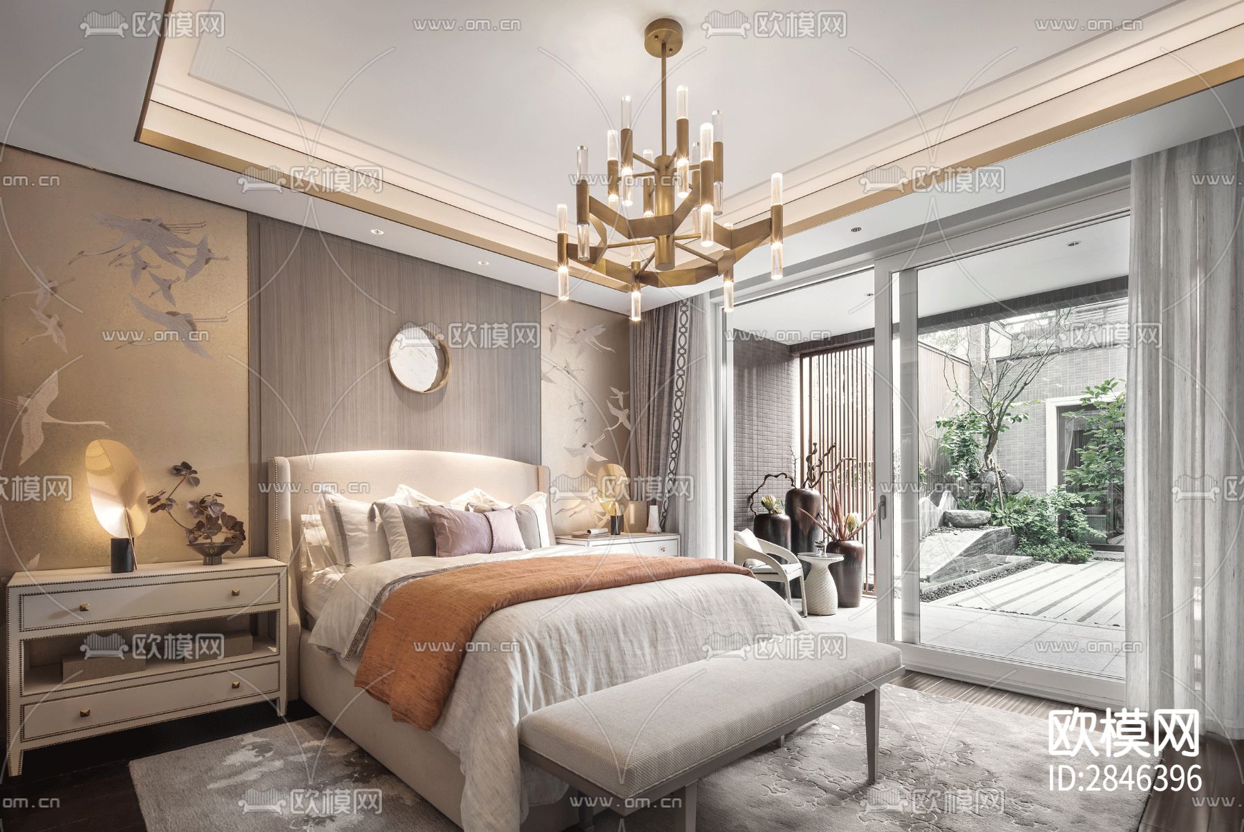 成都绿城文儒德别墅样板间cad施工图下载（渲染图4）