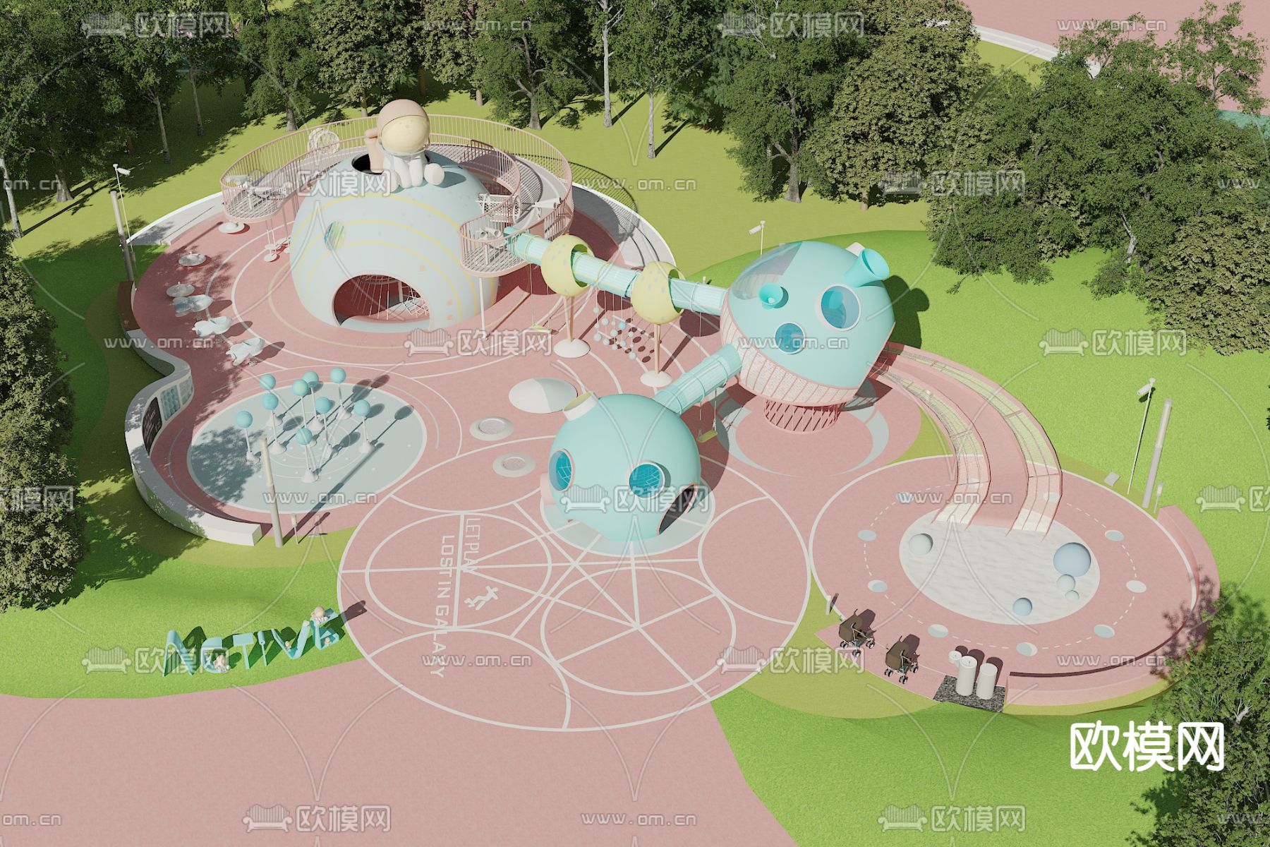儿童游乐园 公园3d模型下载