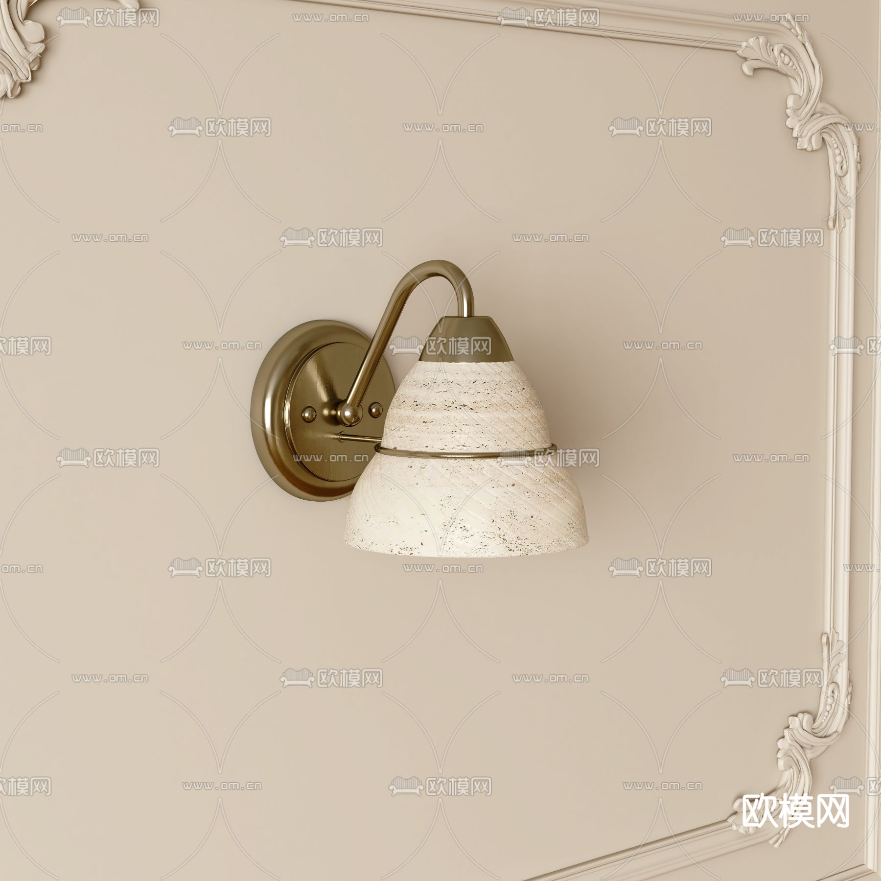 欧式壁灯su模型下载（渲染图1）