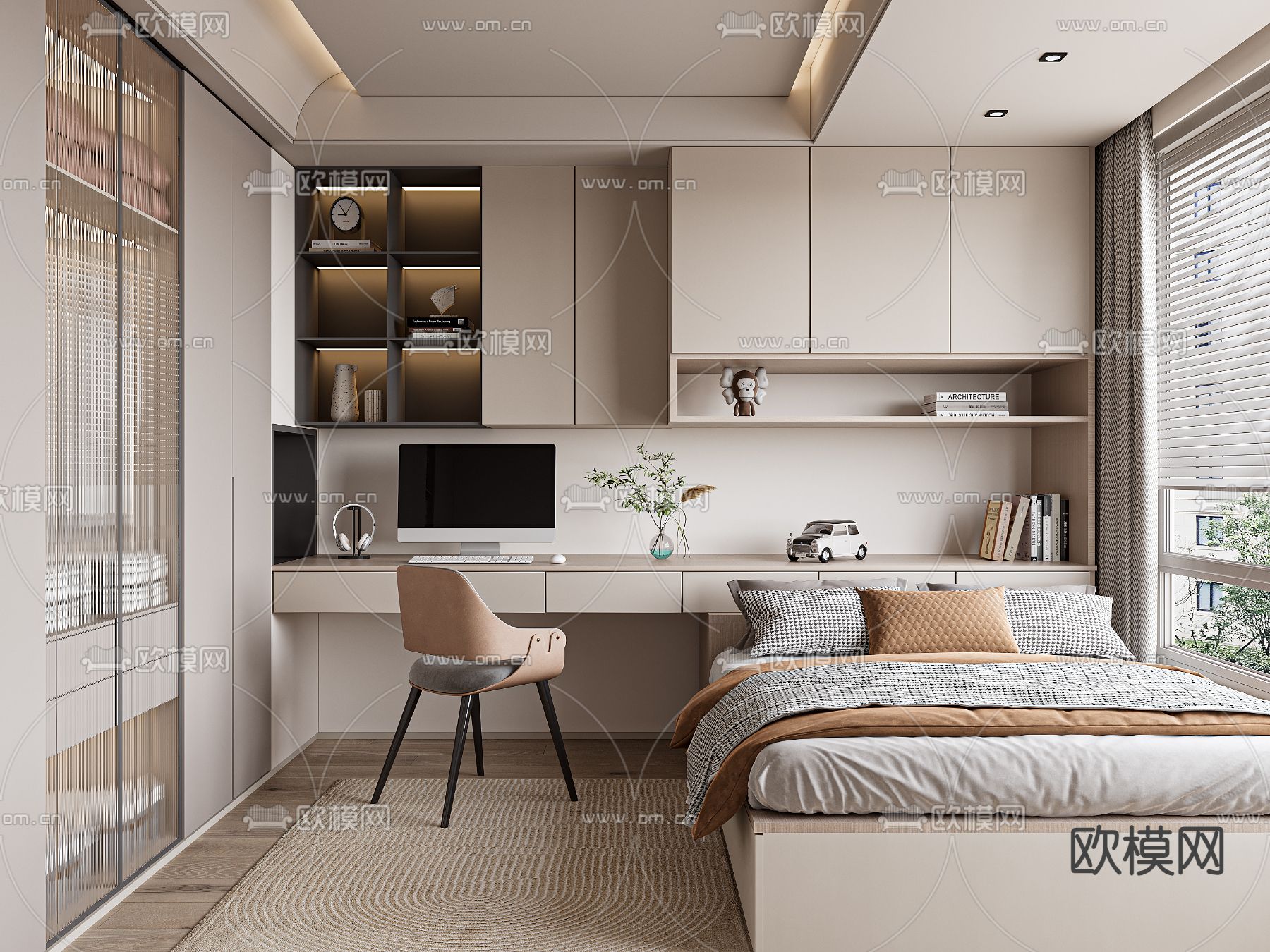 榻榻米卧室 次卧3d模型下载