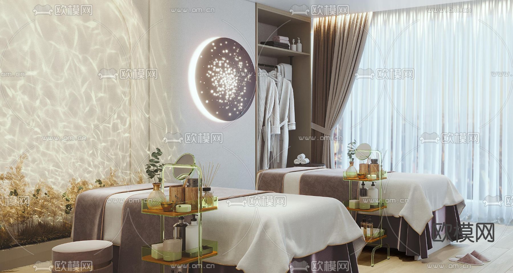 现代SPA 护理房 美容房3d模型下载（渲染图3）