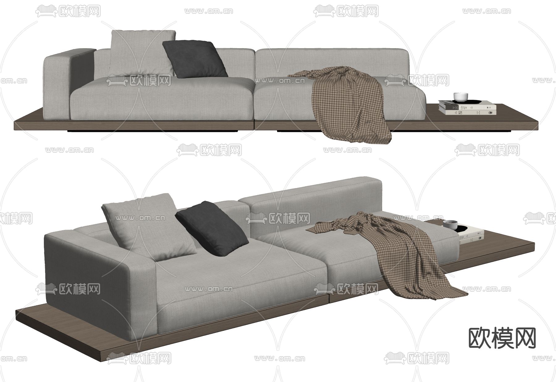 minotti 多人沙发su模型下载（渲染图2）