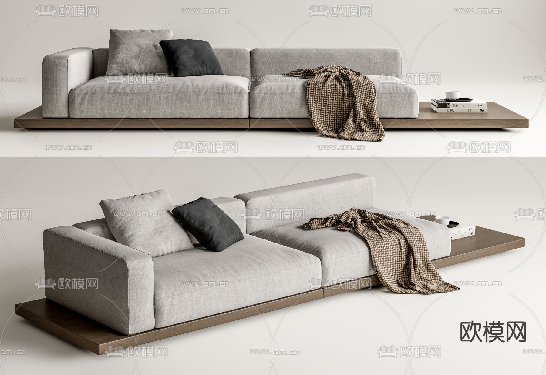 minotti 多人沙发su模型下载（渲染图1）