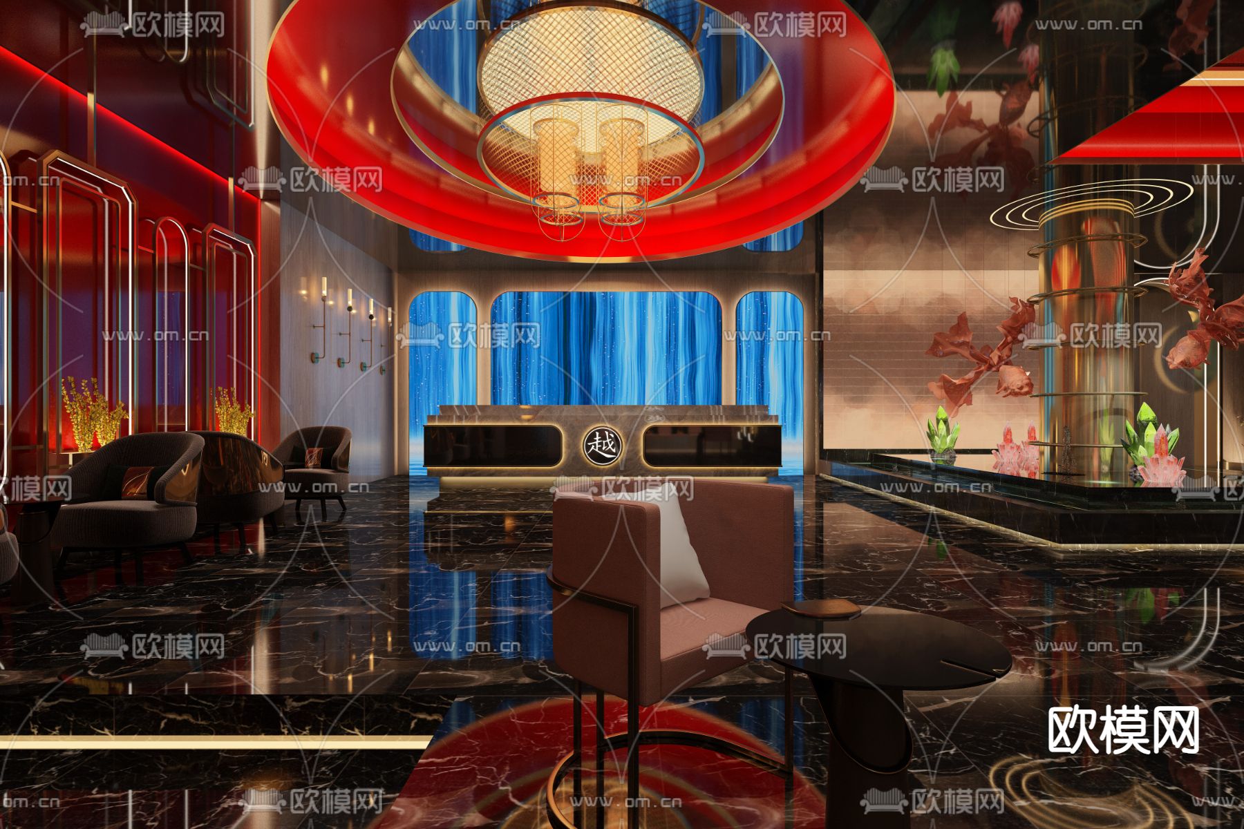 沐足阁 足浴会所 足疗 水疗3d模型下载（渲染图2）