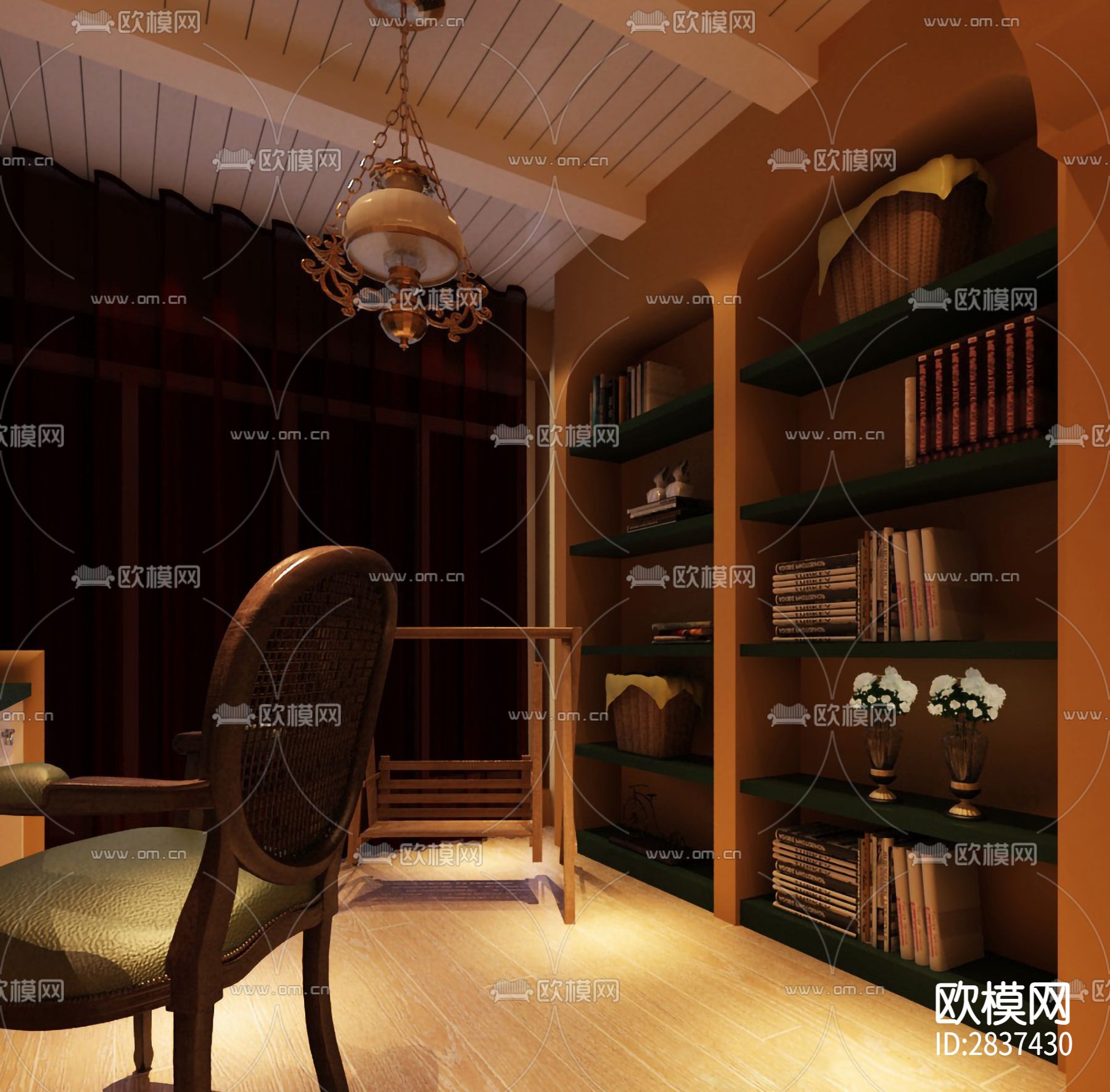 北国之春样板房cad施工图下载（渲染图4）