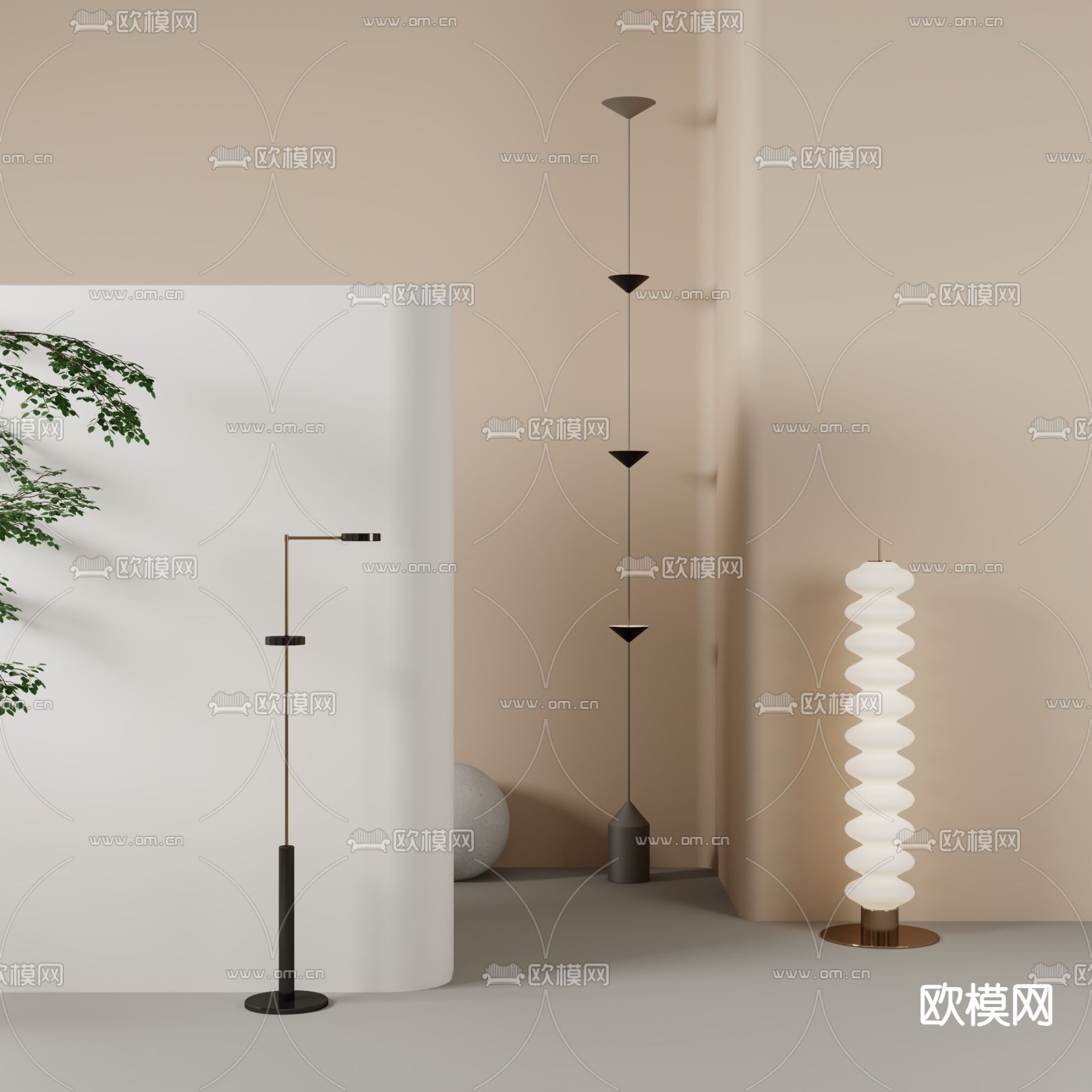 落地灯 葫芦灯 沙漏灯 氛围灯3d模型下载