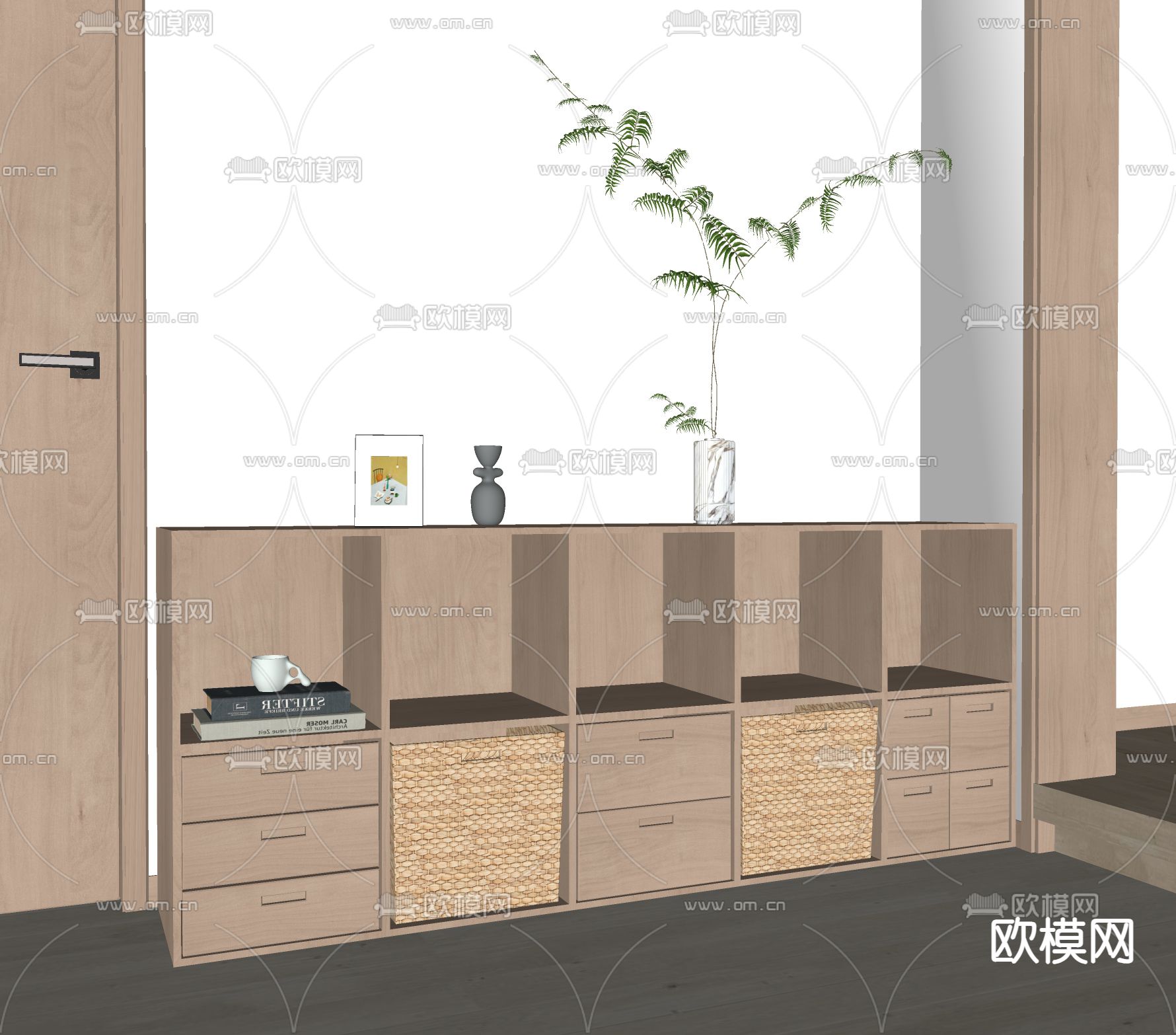 北欧储物柜su模型下载（渲染图2）