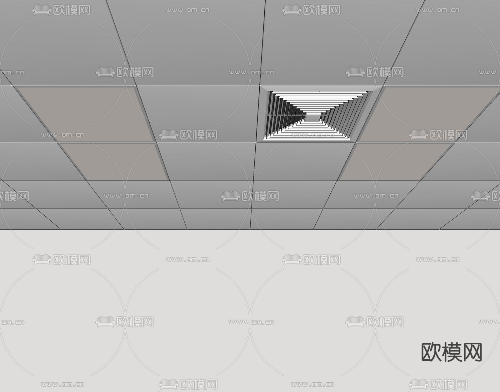 集成吊顶su模型下载（渲染图2）