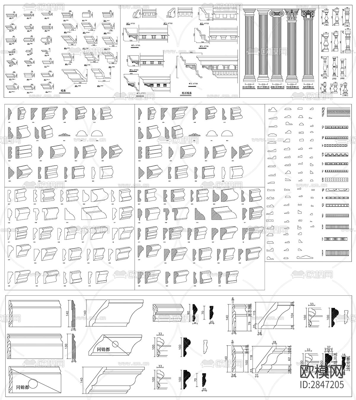 线条线型室内设计CAD施工图下载（渲染图7）