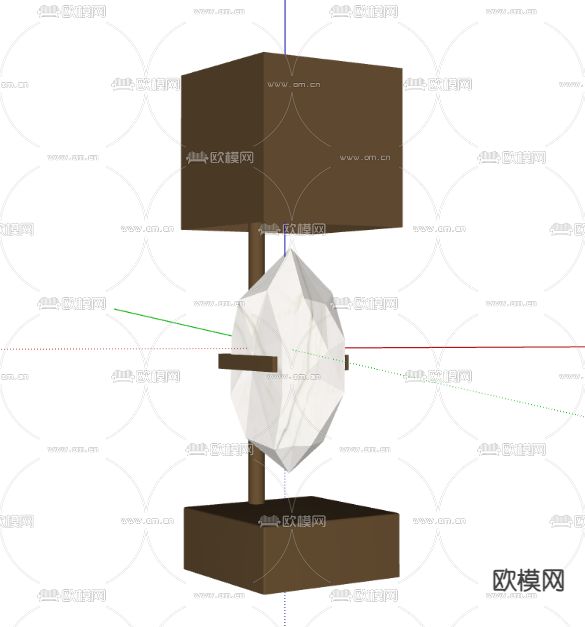 现代台灯su模型下载（渲染图2）