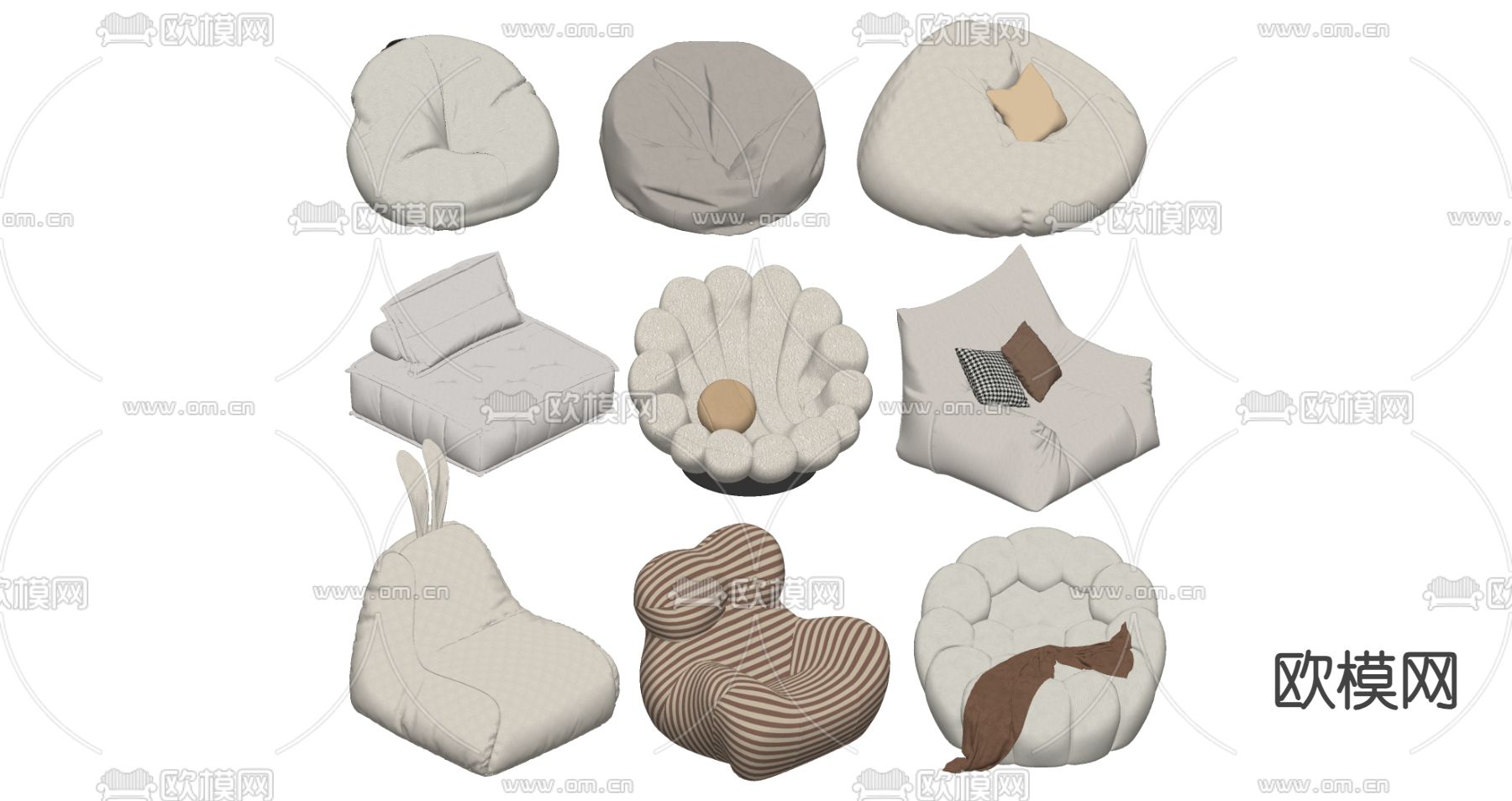 懒人沙发su模型下载（渲染图2）