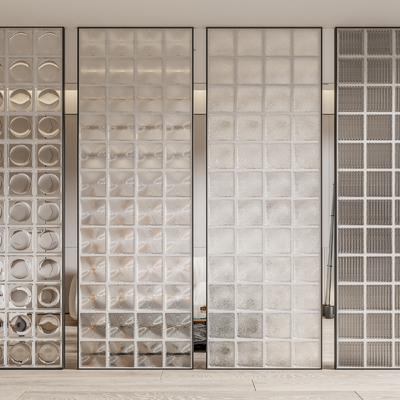 玻璃砖隔断su模型