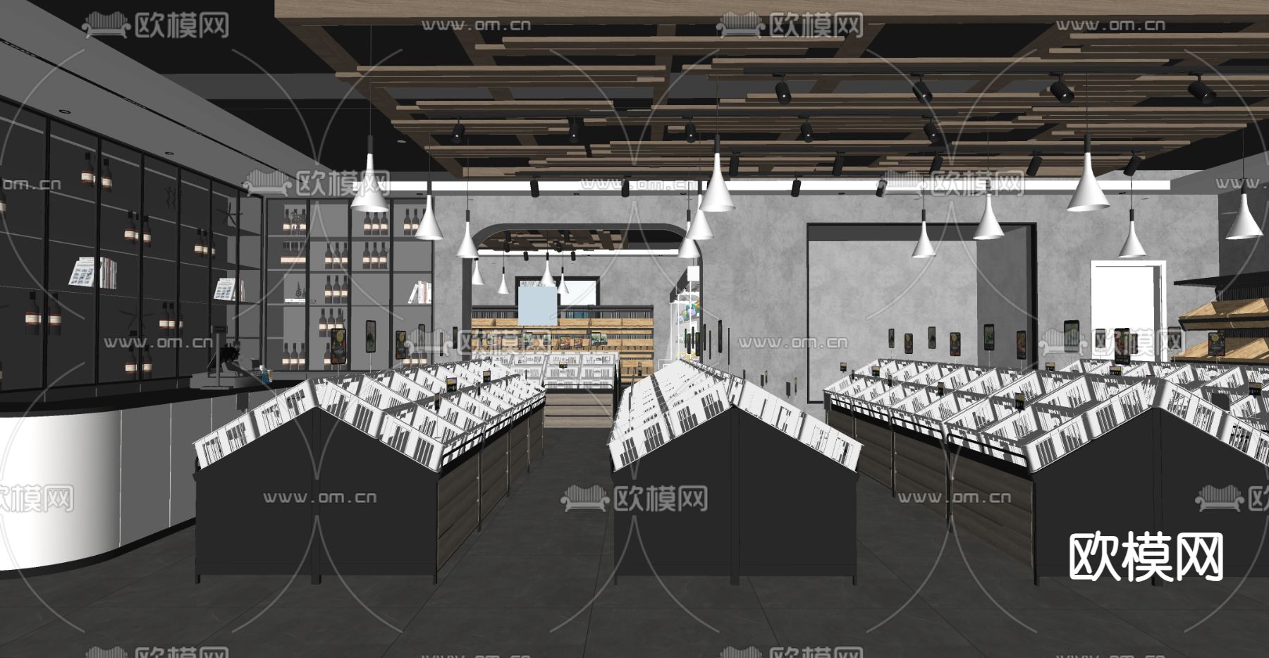现代水果店su模型下载（渲染图4）