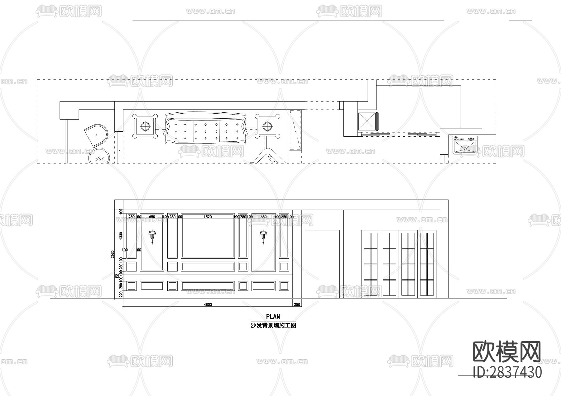 北国之春样板房cad施工图下载（渲染图9）