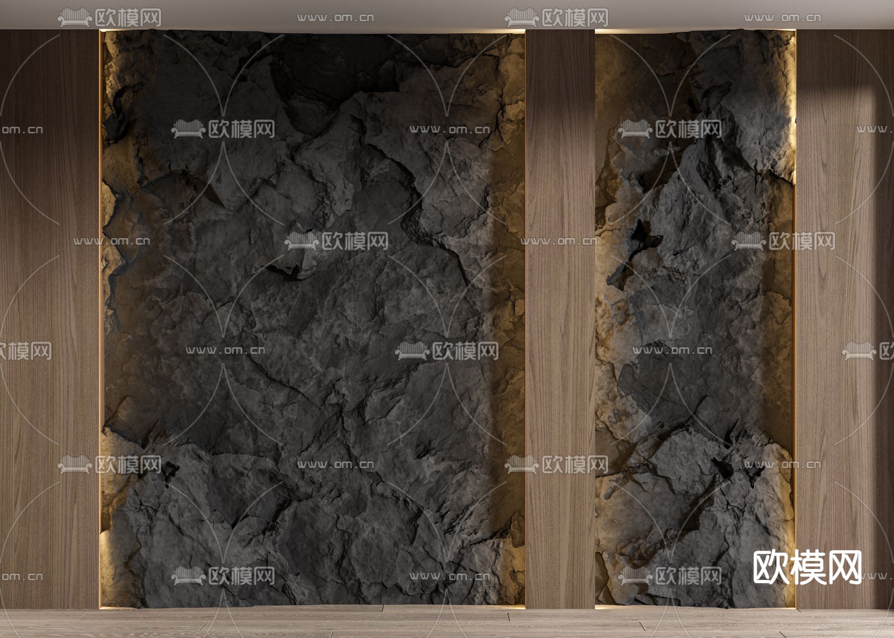 毛石墙 FRP水泥板 熔积岩板 斧劈墙3d模型下载_ID14277780_3dmax免费模型-欧模网