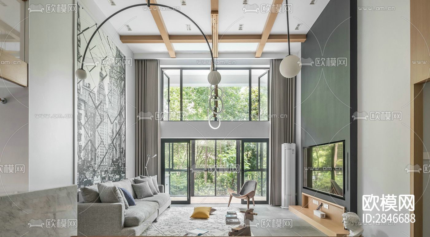 现代风雅钱塘 cad施工图下载（渲染图2）