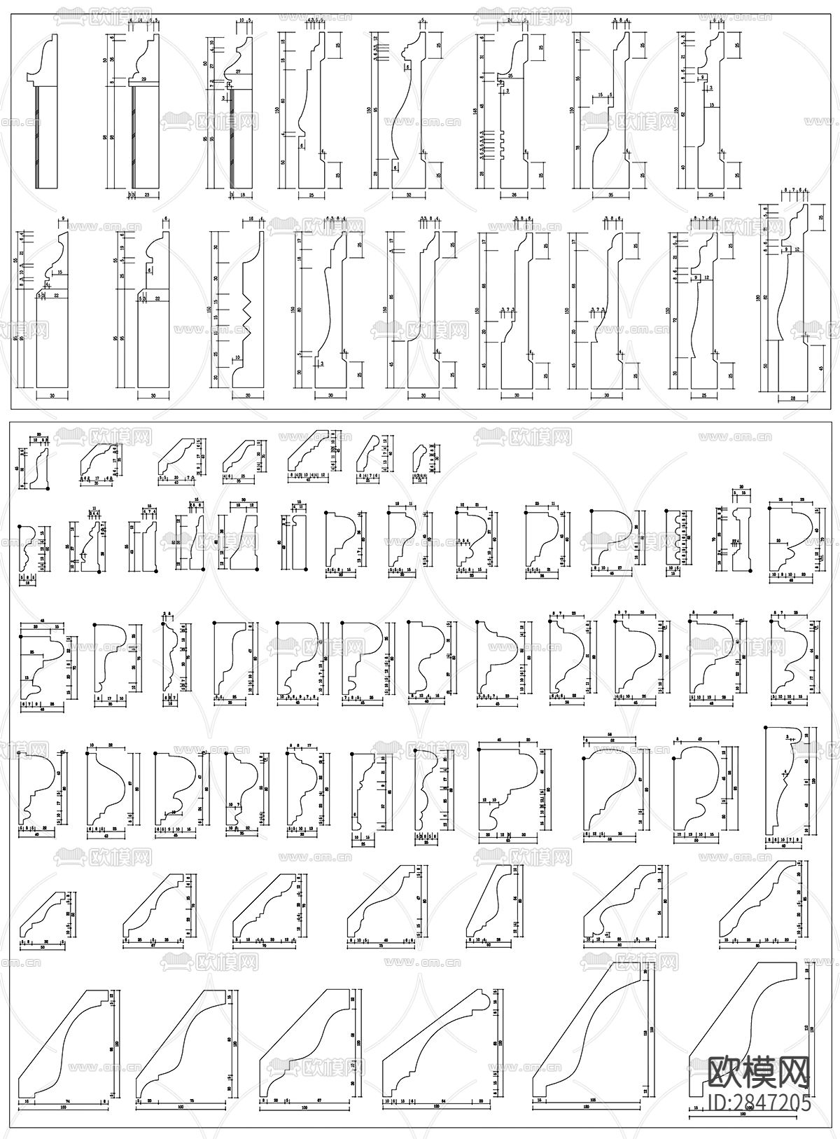 线条线型室内设计CAD施工图下载（渲染图3）