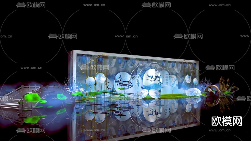中式美陈su模型下载(渲染图1)