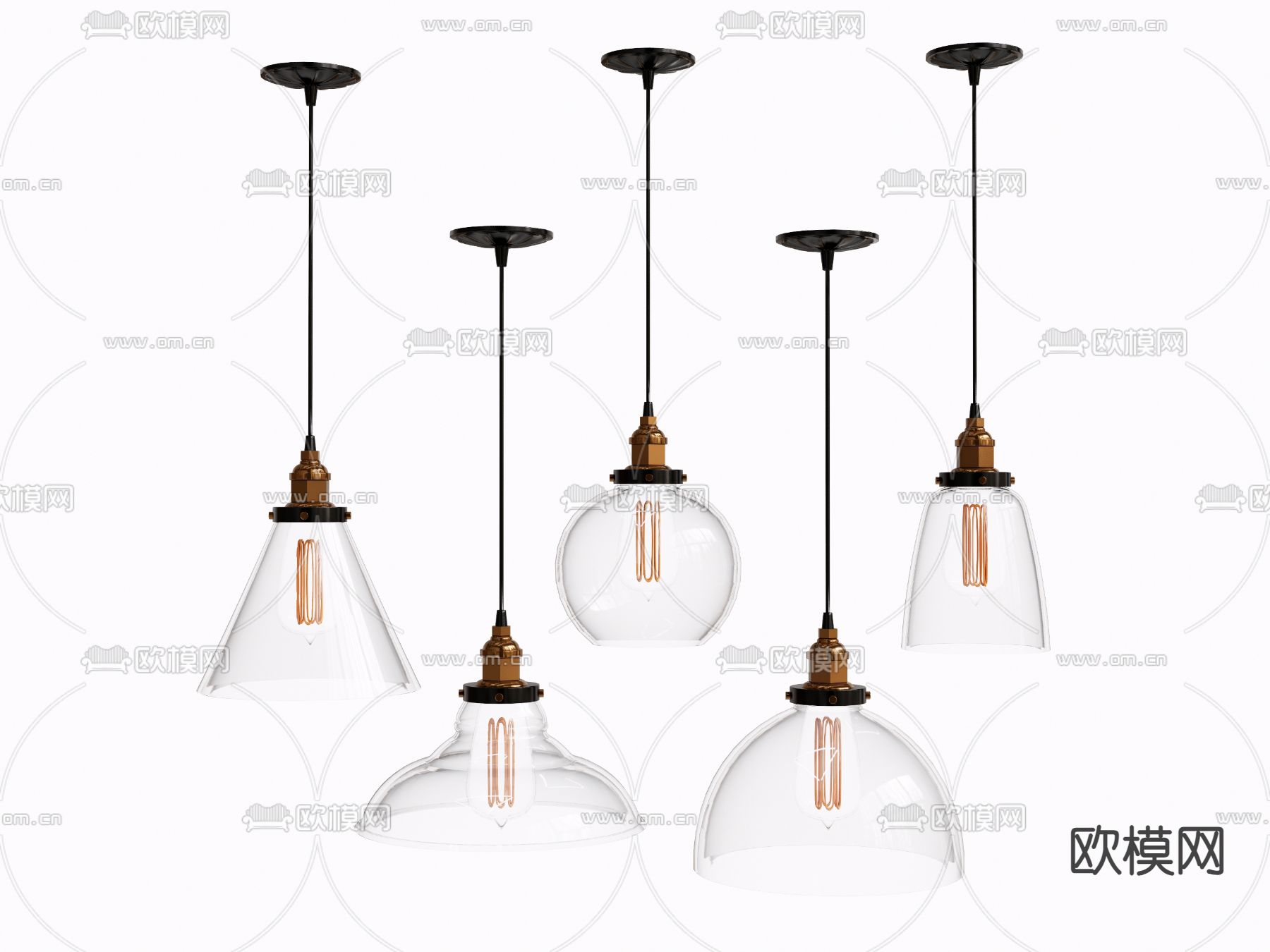 现代吊灯su模型下载（渲染图1）