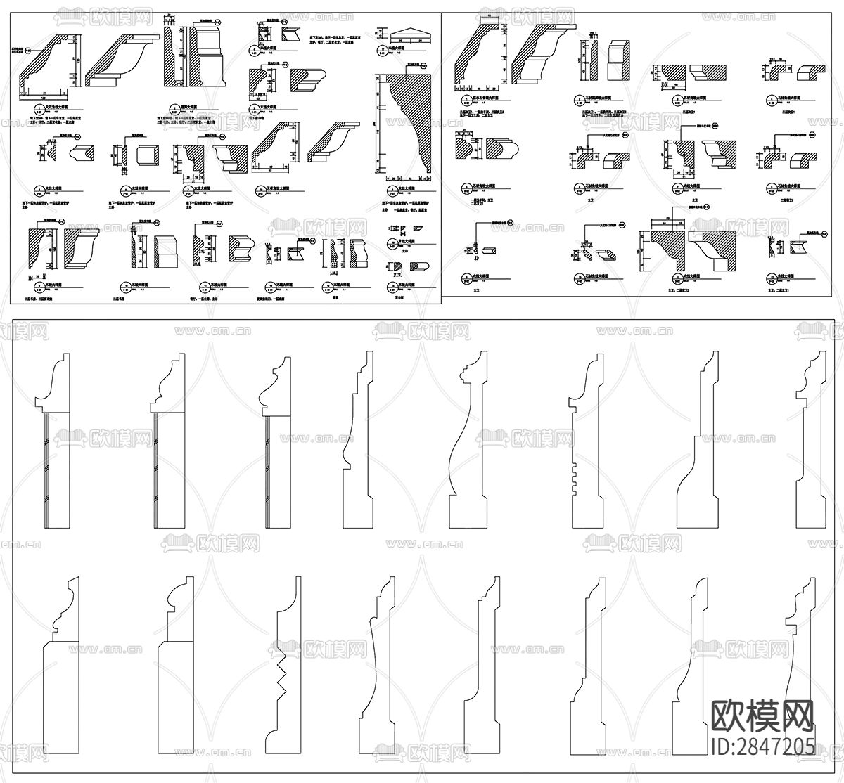 线条线型室内设计CAD施工图下载（渲染图1）