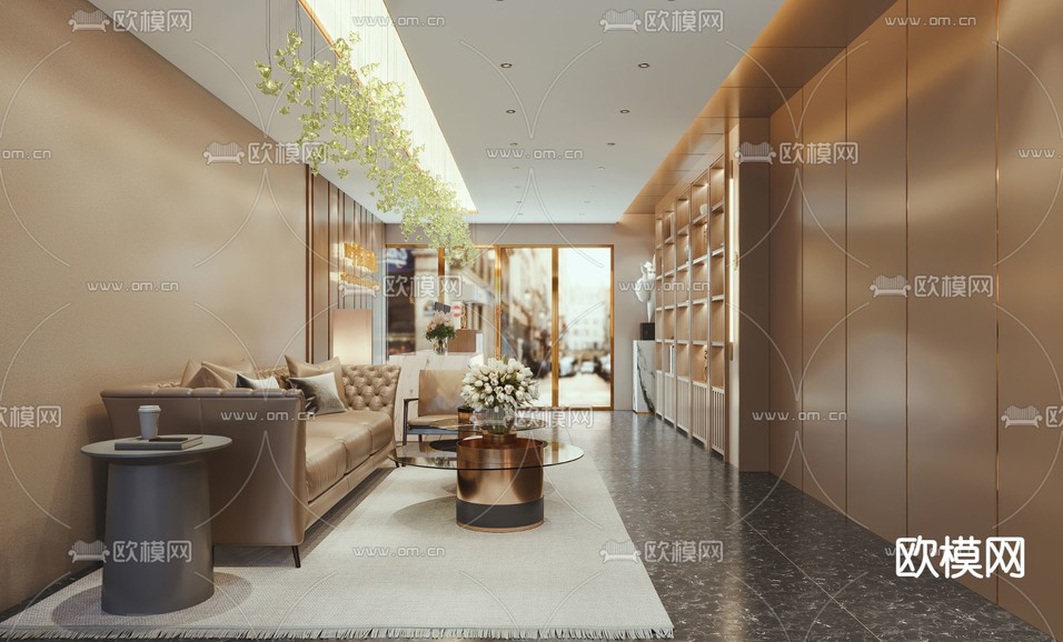 酒店前台 接待区3d模型下载(渲染图3)