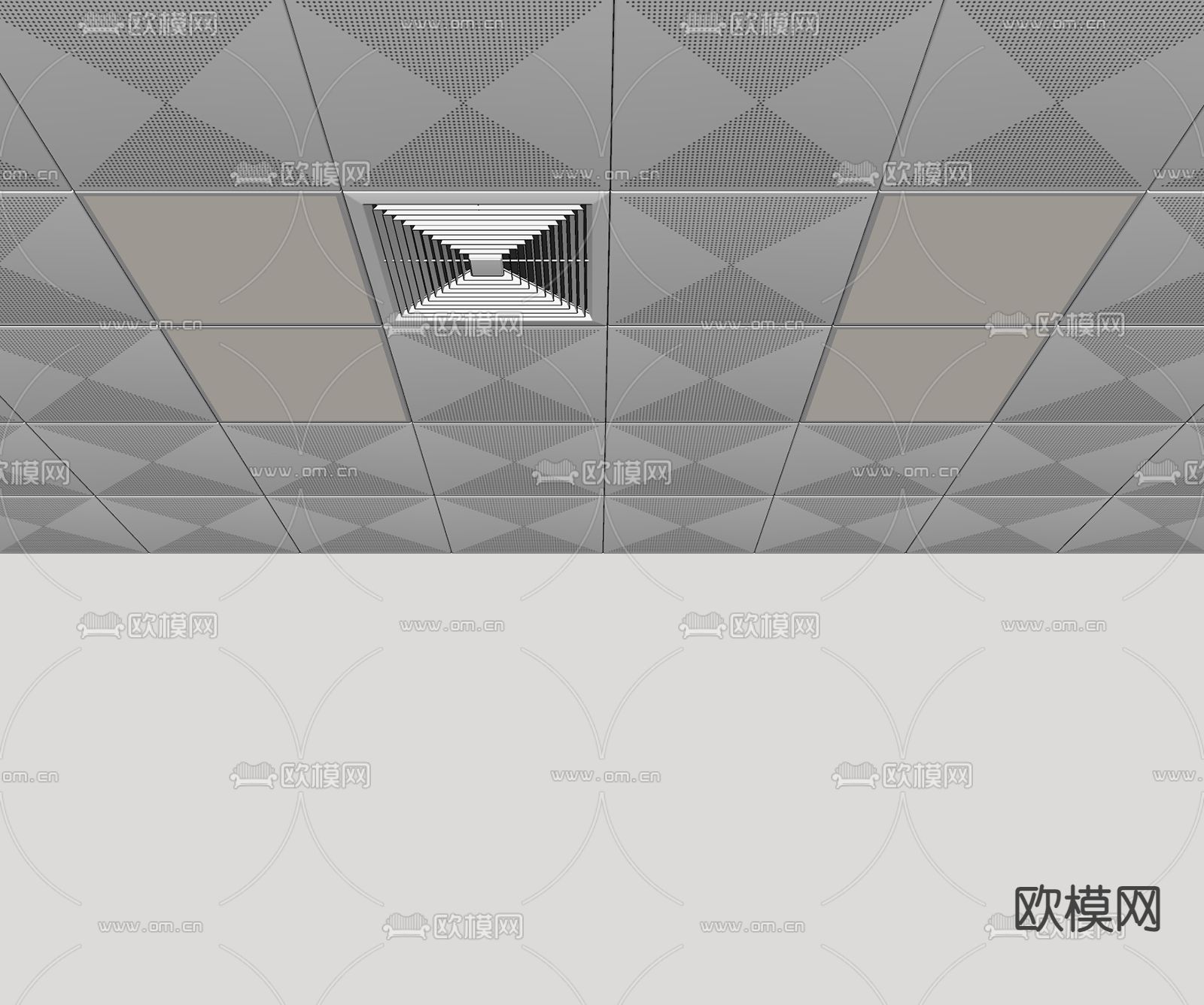 集成吊顶su模型下载（渲染图3）