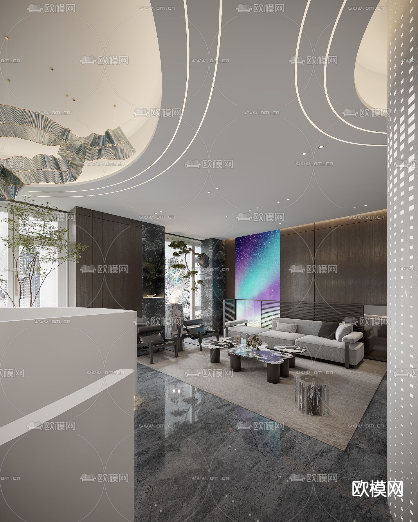 办公室休息区 洽谈区3d模型下载