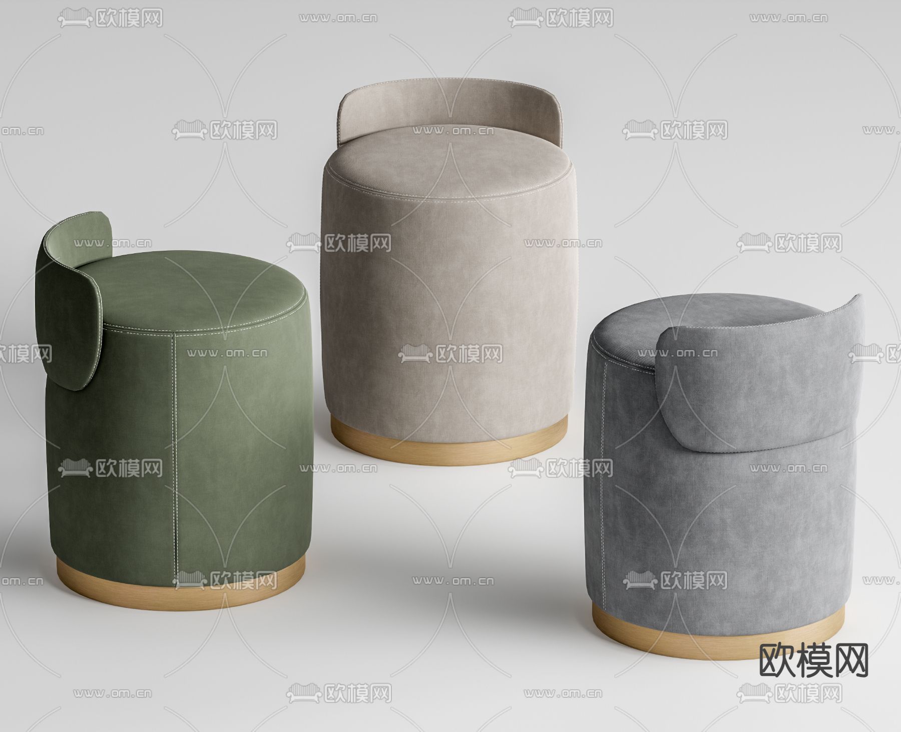 现代矮凳 梳妆凳su模型