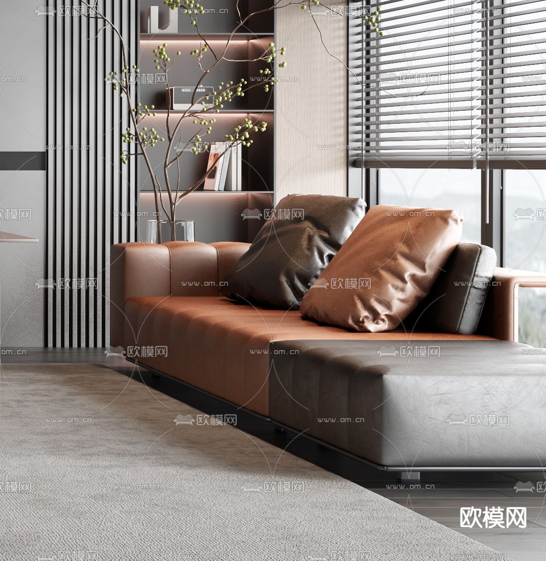 总经理室 董事长室3d模型下载（渲染图2）