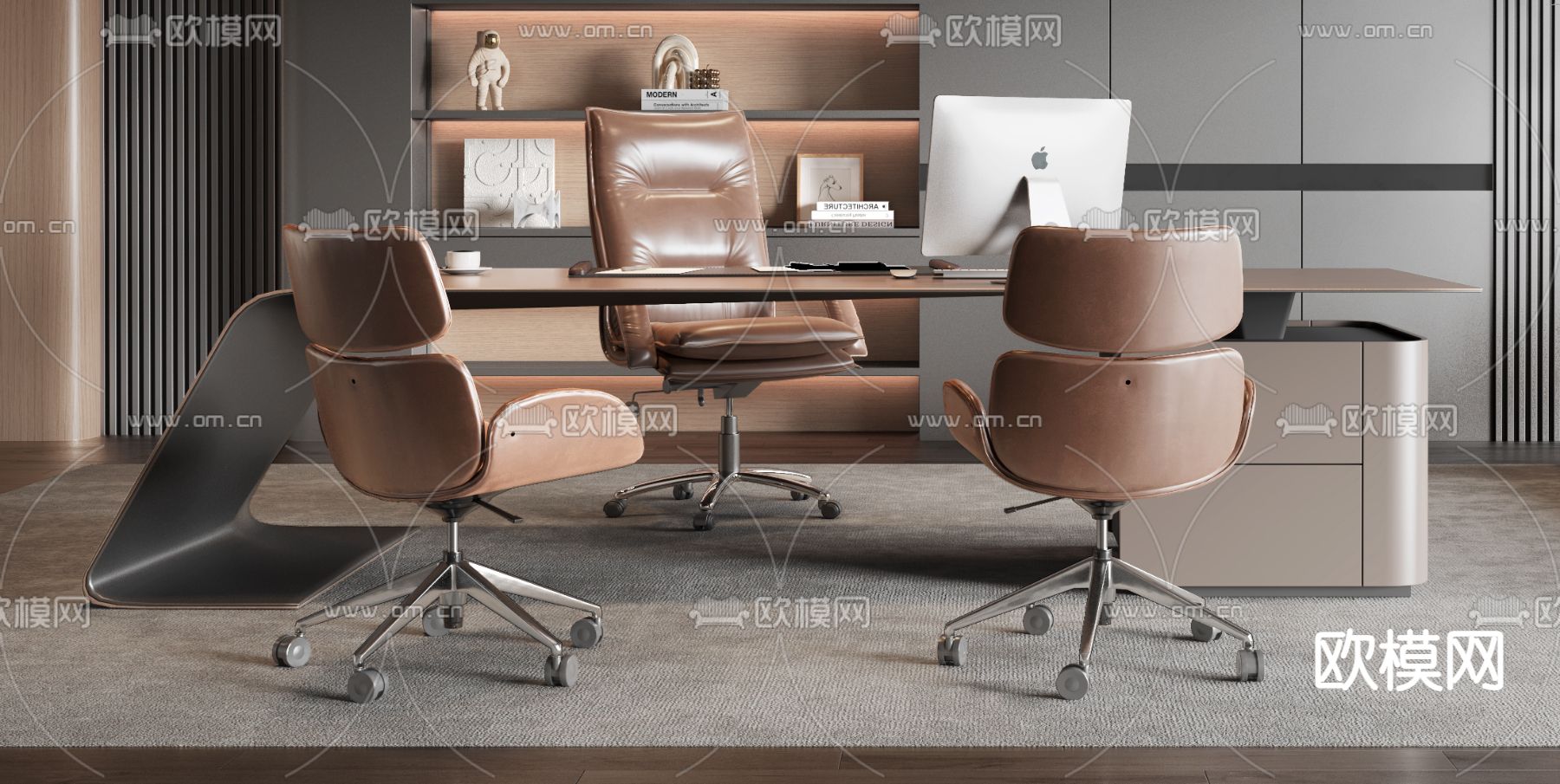 总经理室 董事长室3d模型下载（渲染图3）
