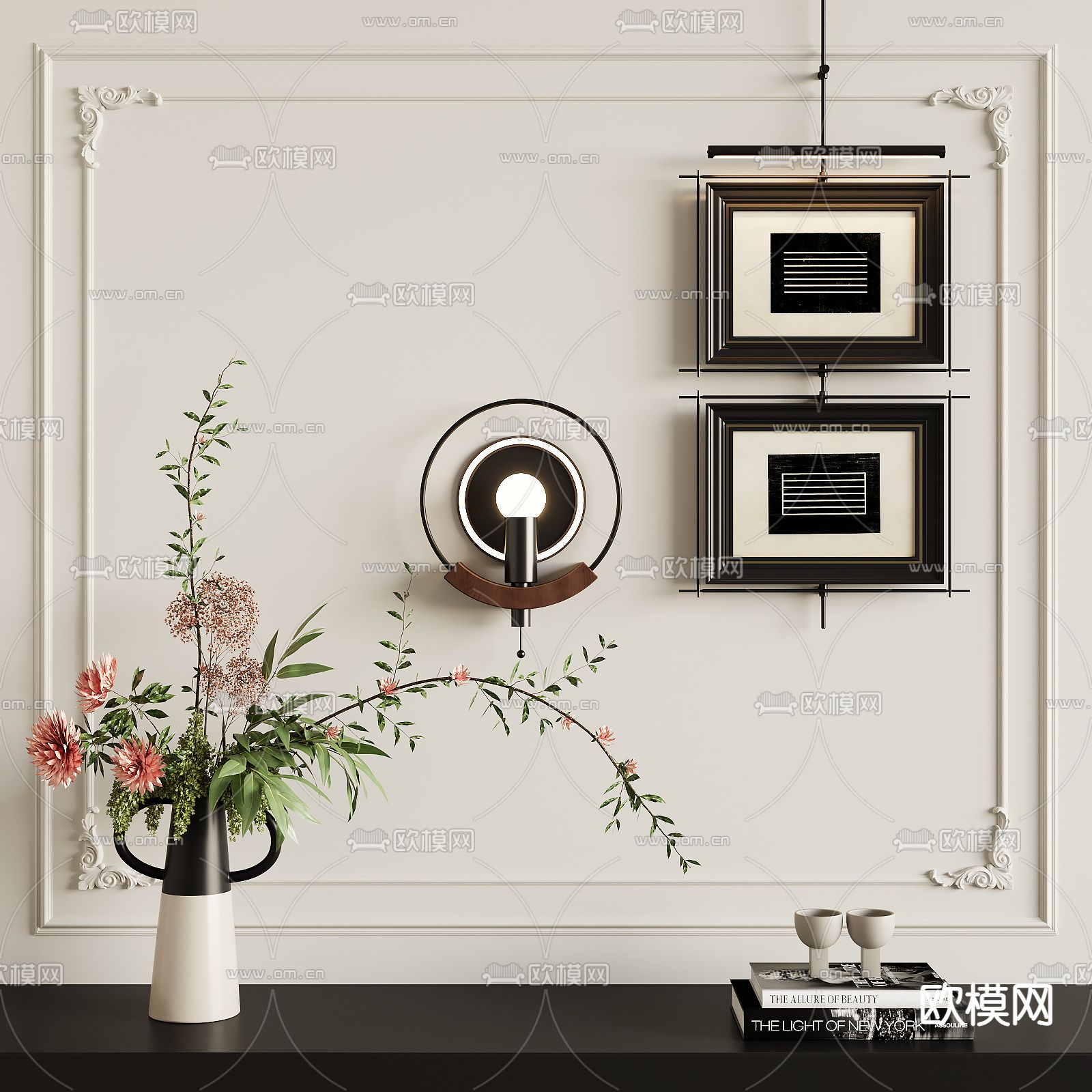 中古风装饰画su模型