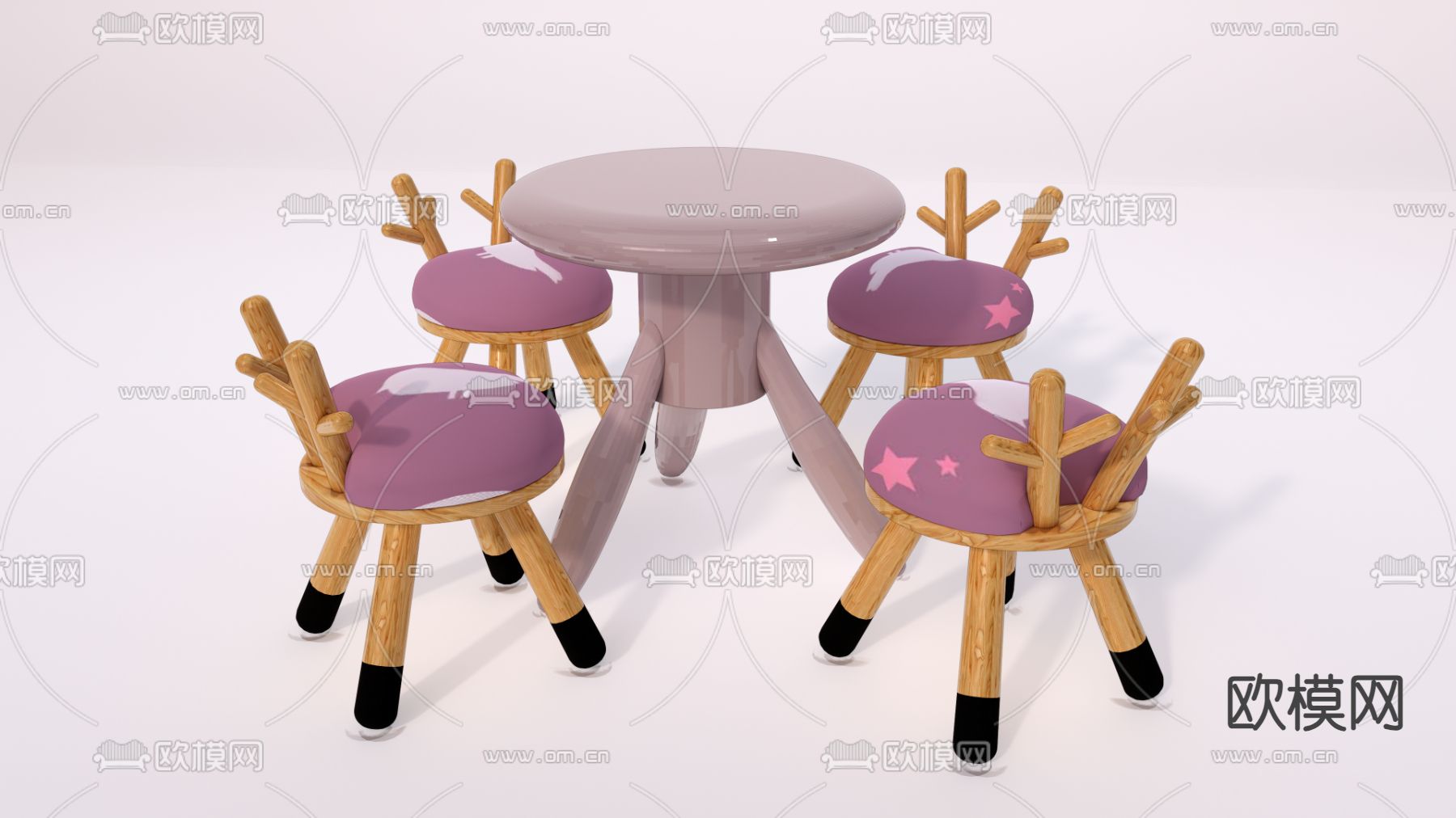 儿童休闲桌椅su模型下载（渲染图1）