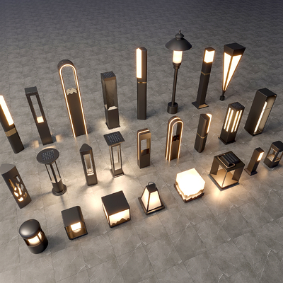  景观灯 户外灯 草坪灯su模型 