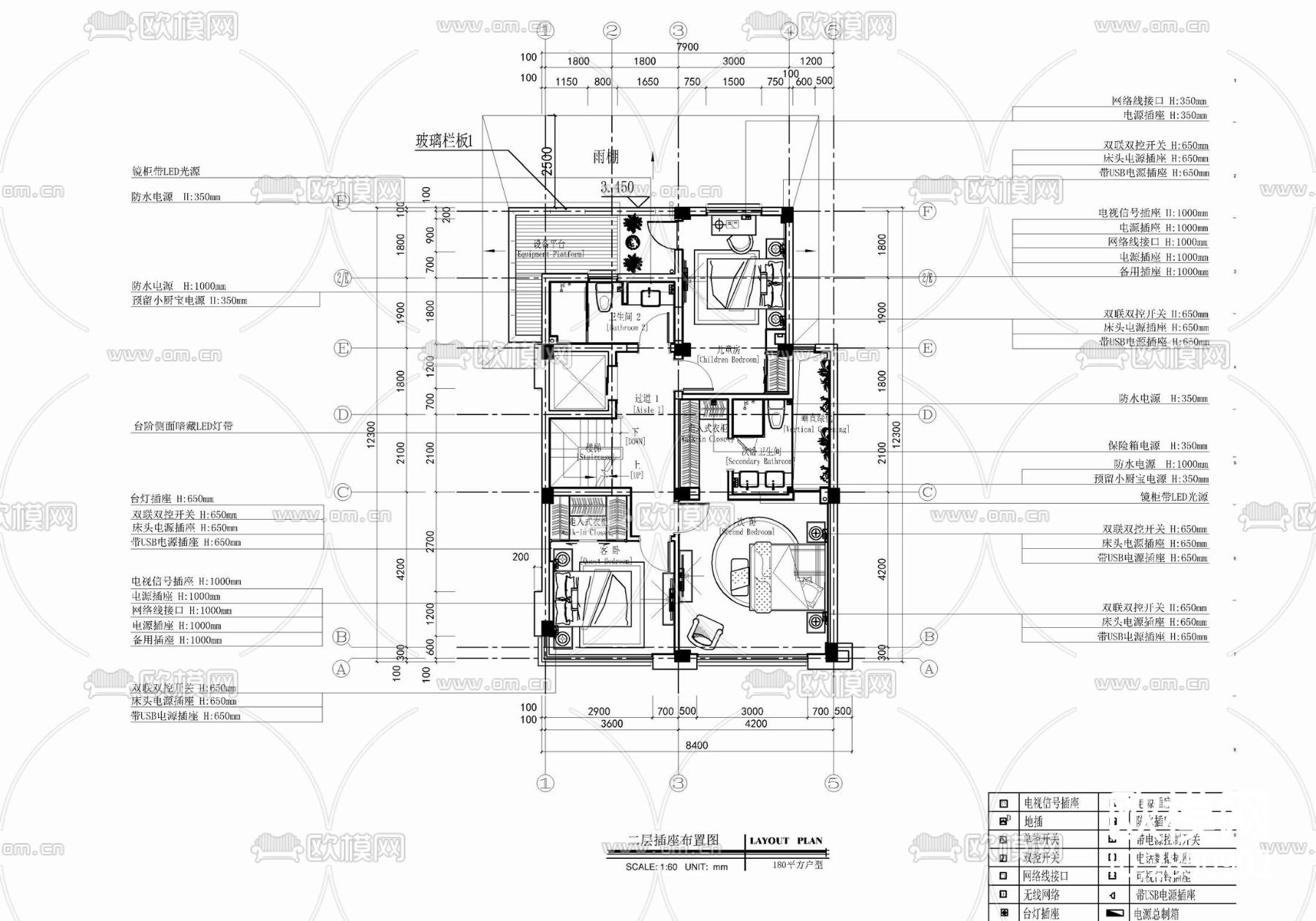 五層新中式小別墅室內(nèi)施工圖 家裝 私宅 豪宅 別墅 洋房cad施工圖下載（渲染圖7）