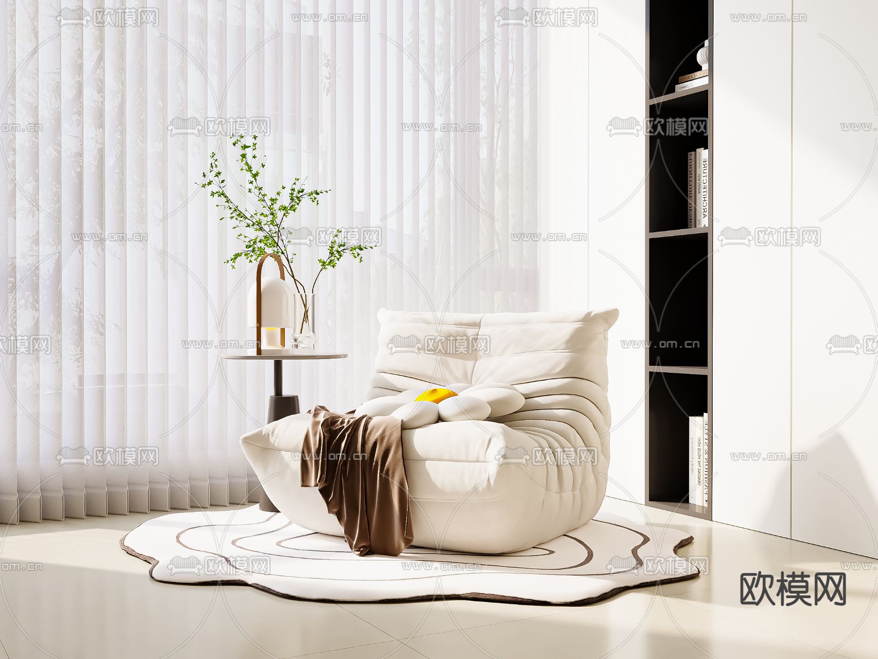 毛毛虫沙发 懒人沙发3d模型下载