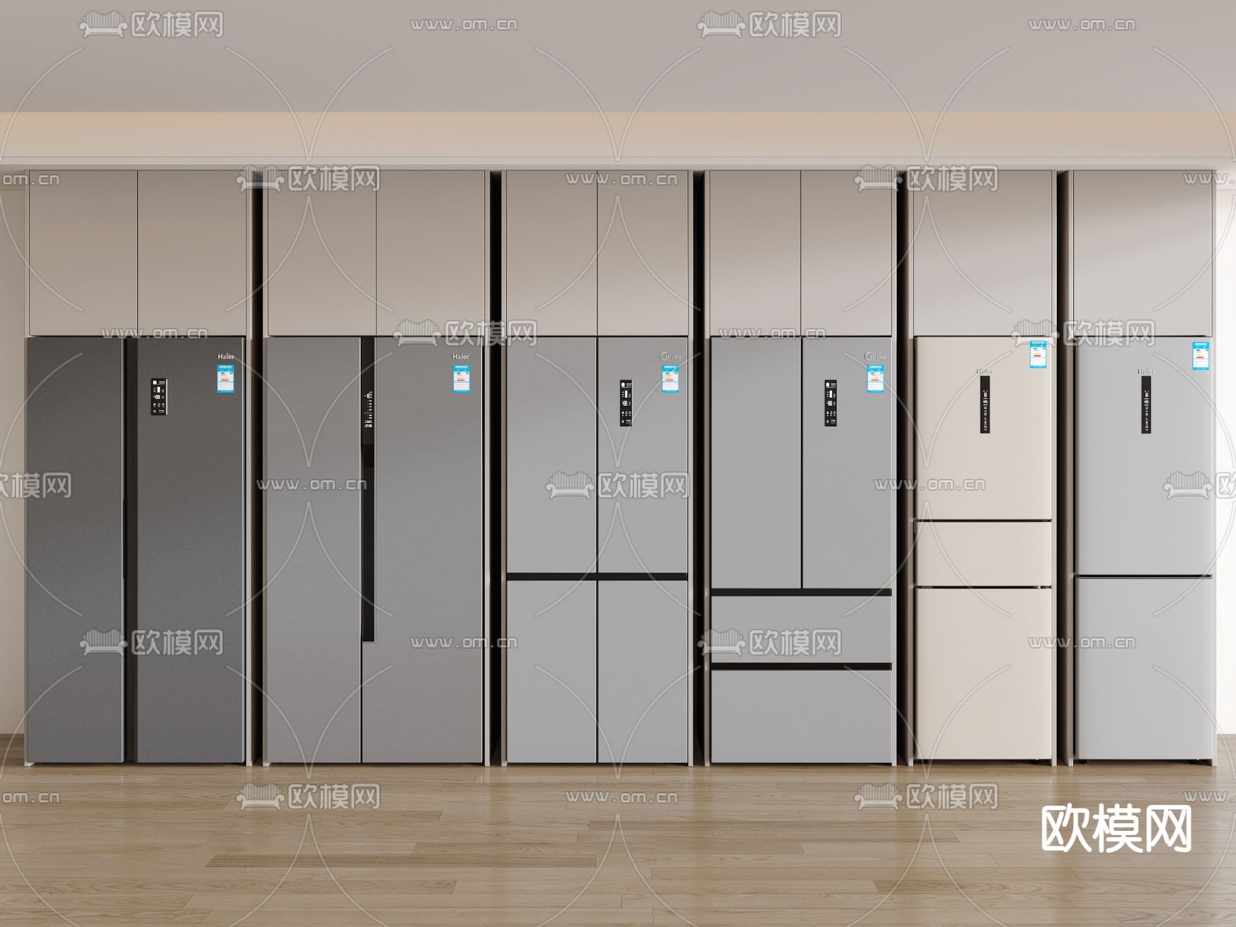 嵌入式冰箱 双门冰箱3d模型下载