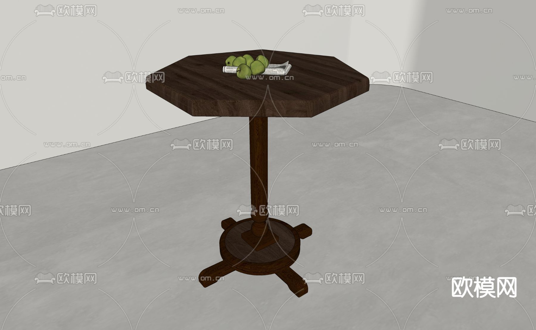 侘寂茶几su模型下载（渲染图2）